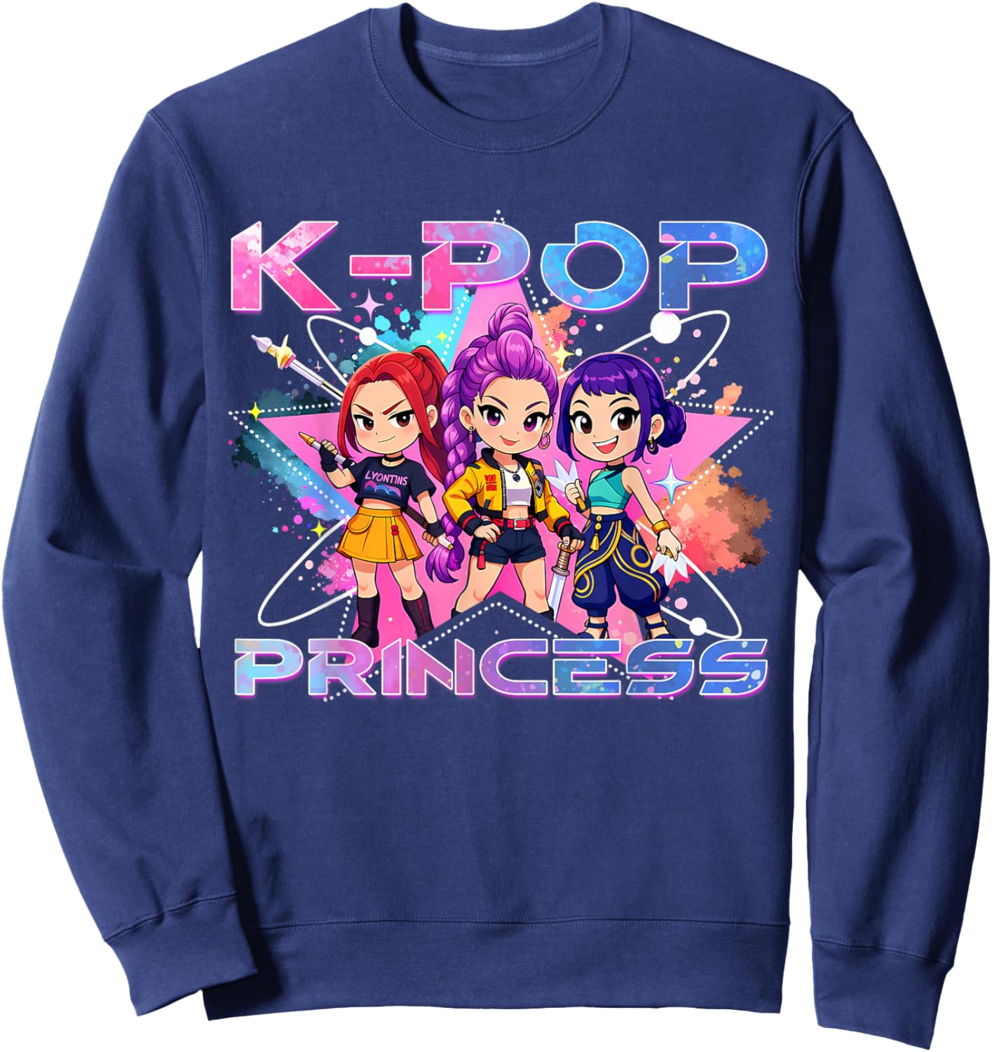 K-pop Princess K Pop Kids Girls K-pop Birthday Girl Kpop Sweatshirt - Sweatshirt | Navy
