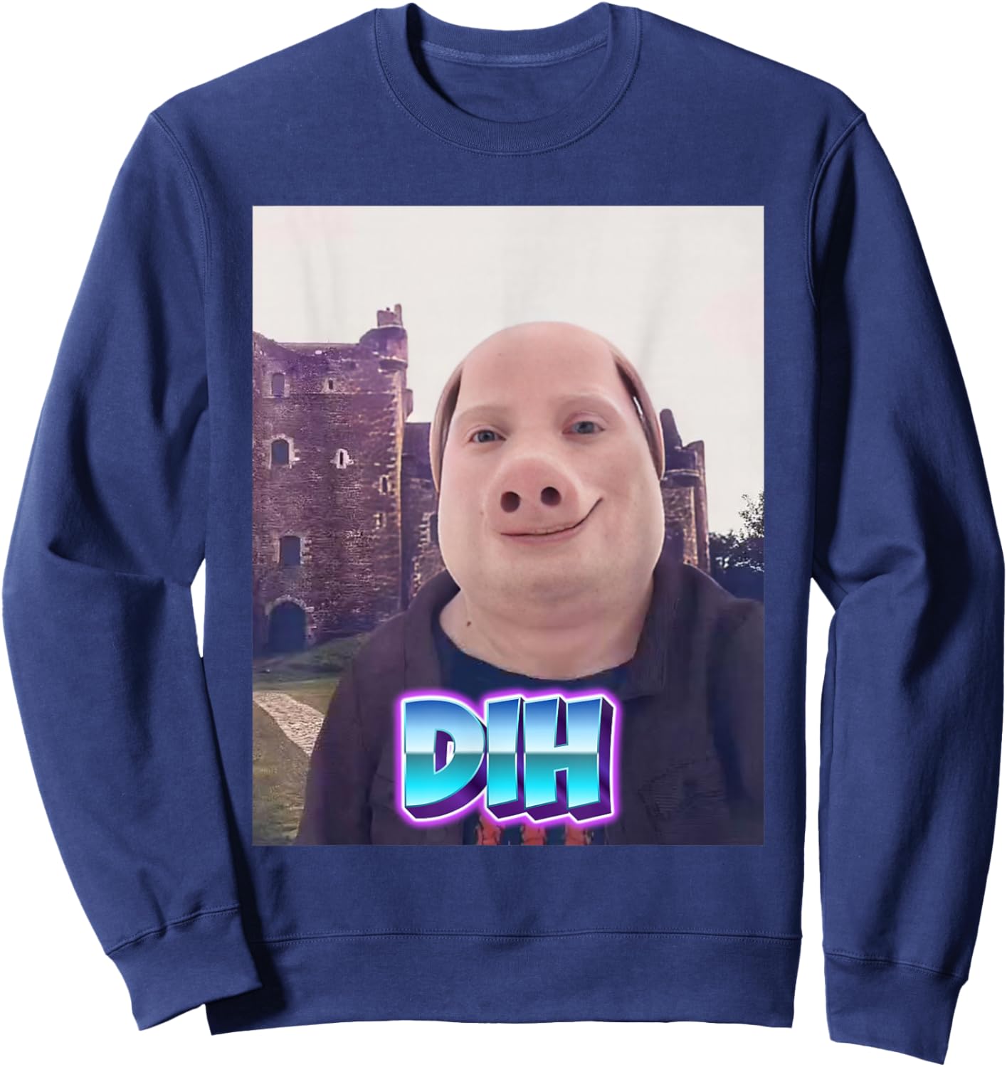 John Pork Meme Dih Funny Memes Internet Memes Brainrot Memes Sweatshirt - Sweatshirt | Navy
