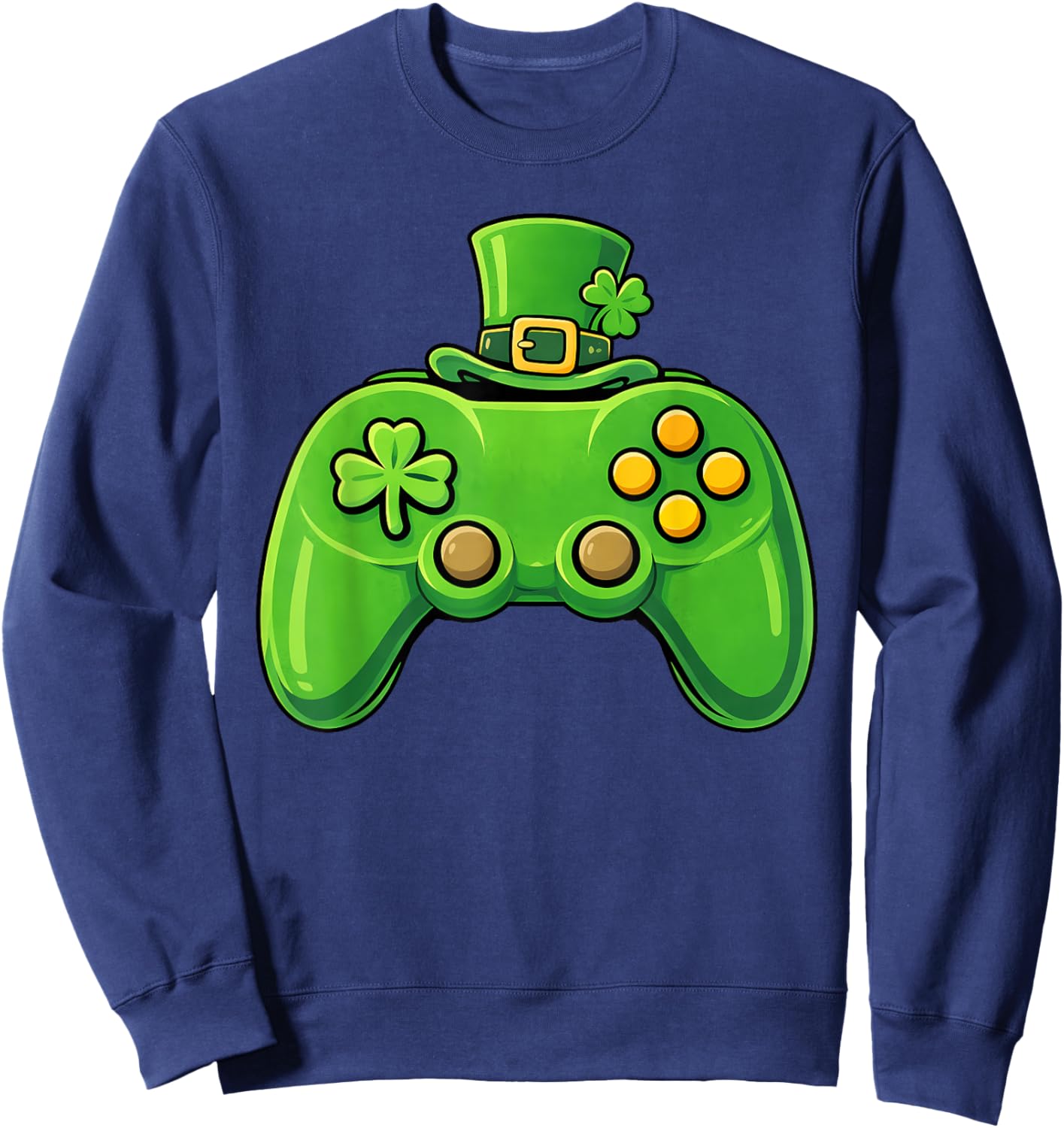 Kids Monster Truck Shamrock St Patrick's Day Boys Sweatshirt - Sweatshirt | Navy