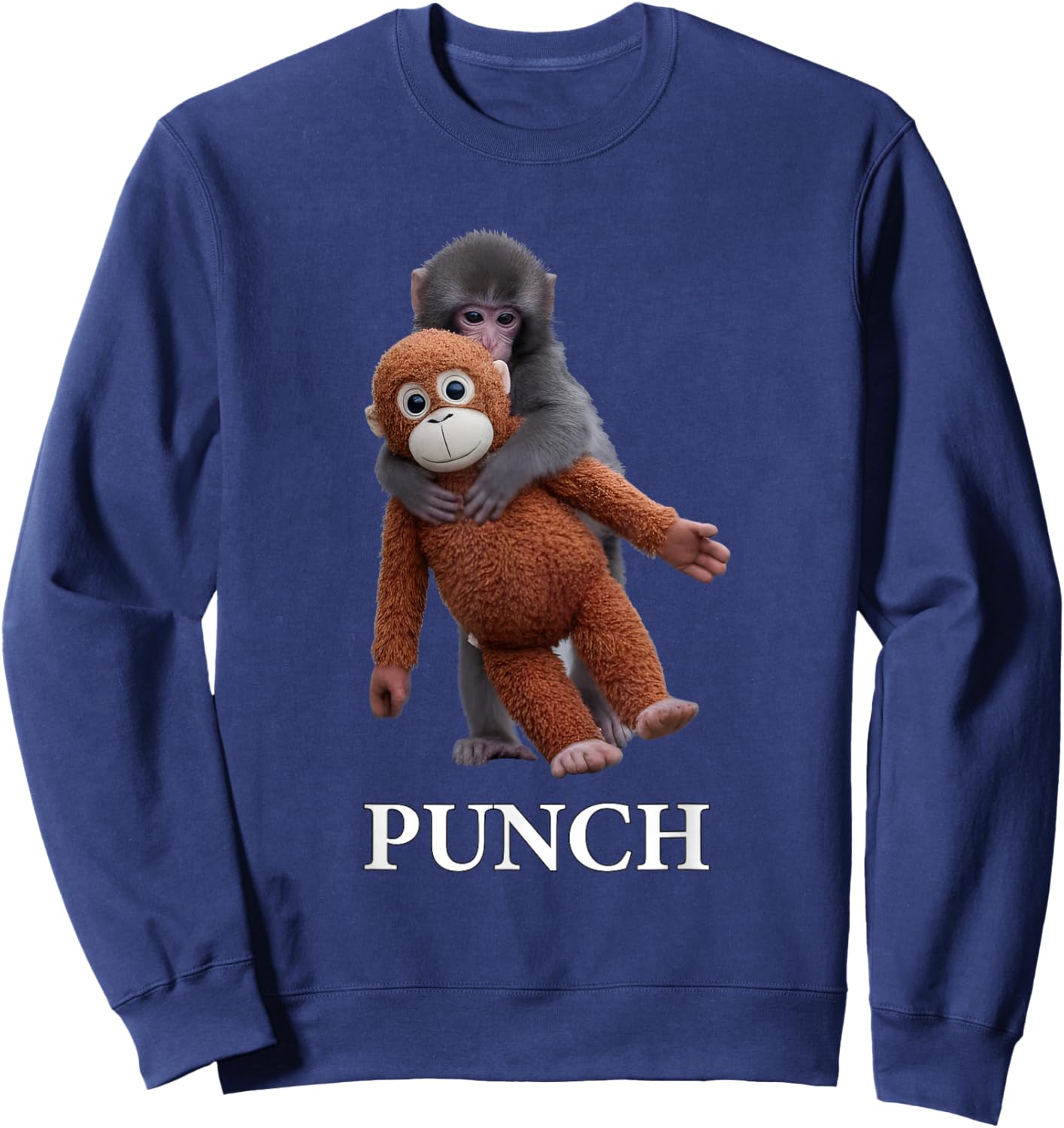 Cute Punch Baby Monkey Sweatshirt - Sweatshirt | Navy