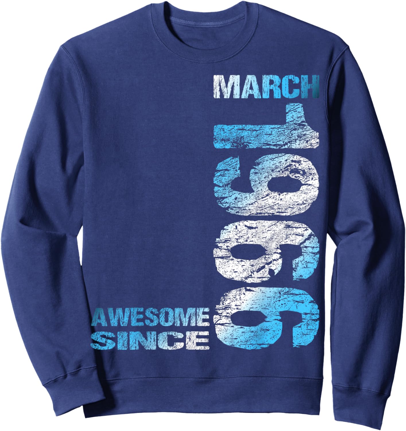 Awesome Since March 1966 60th Birthday Sweatshirt - Sweatshirt | Navy