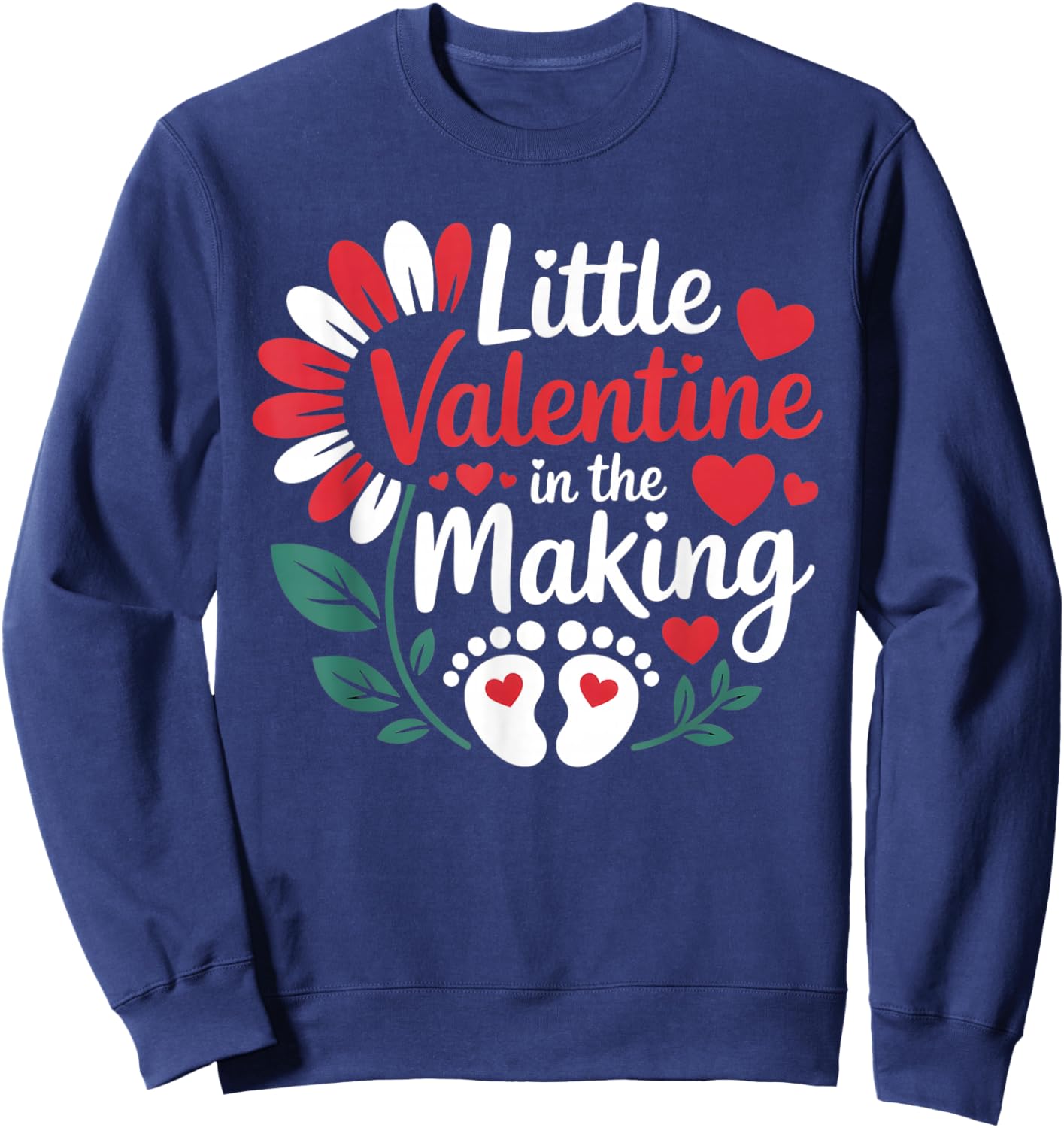 Cute Little Valentine in The Making Pregnancy Reveal Sweatshirt - Sweatshirt | Navy