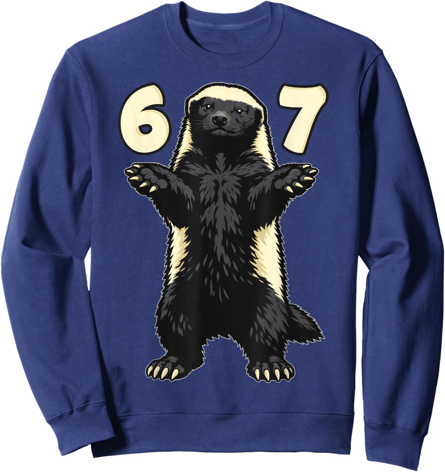 Honey Badger 67 Hand Motion Meme Kids Teens Young Adults Sweatshirt - Sweatshirt | Navy