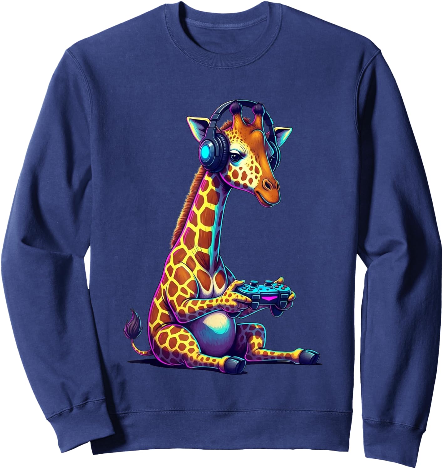 Giraffe Funny Video Games Giraffe Sweatshirt - Sweatshirt | Navy