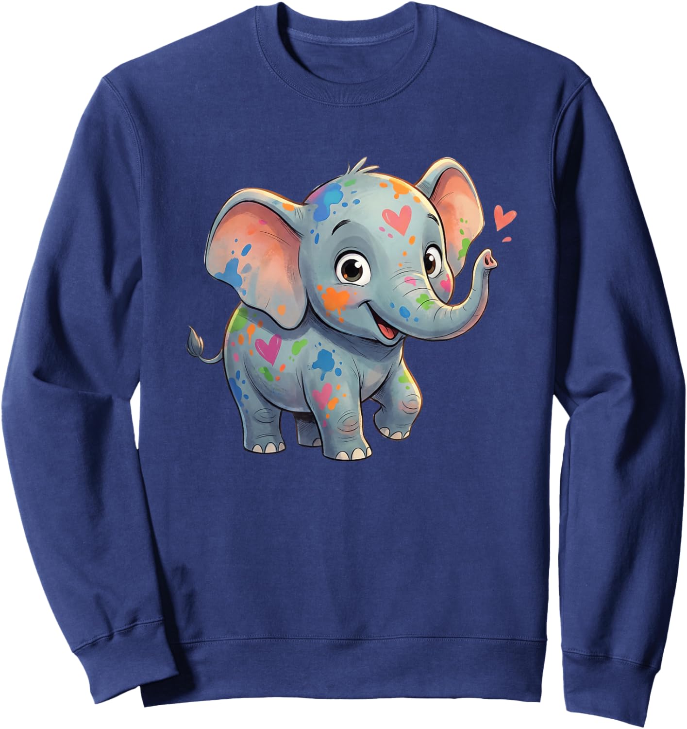 Cute Love Elephant for Kids Valentines Day Sweatshirt - Sweatshirt | Navy