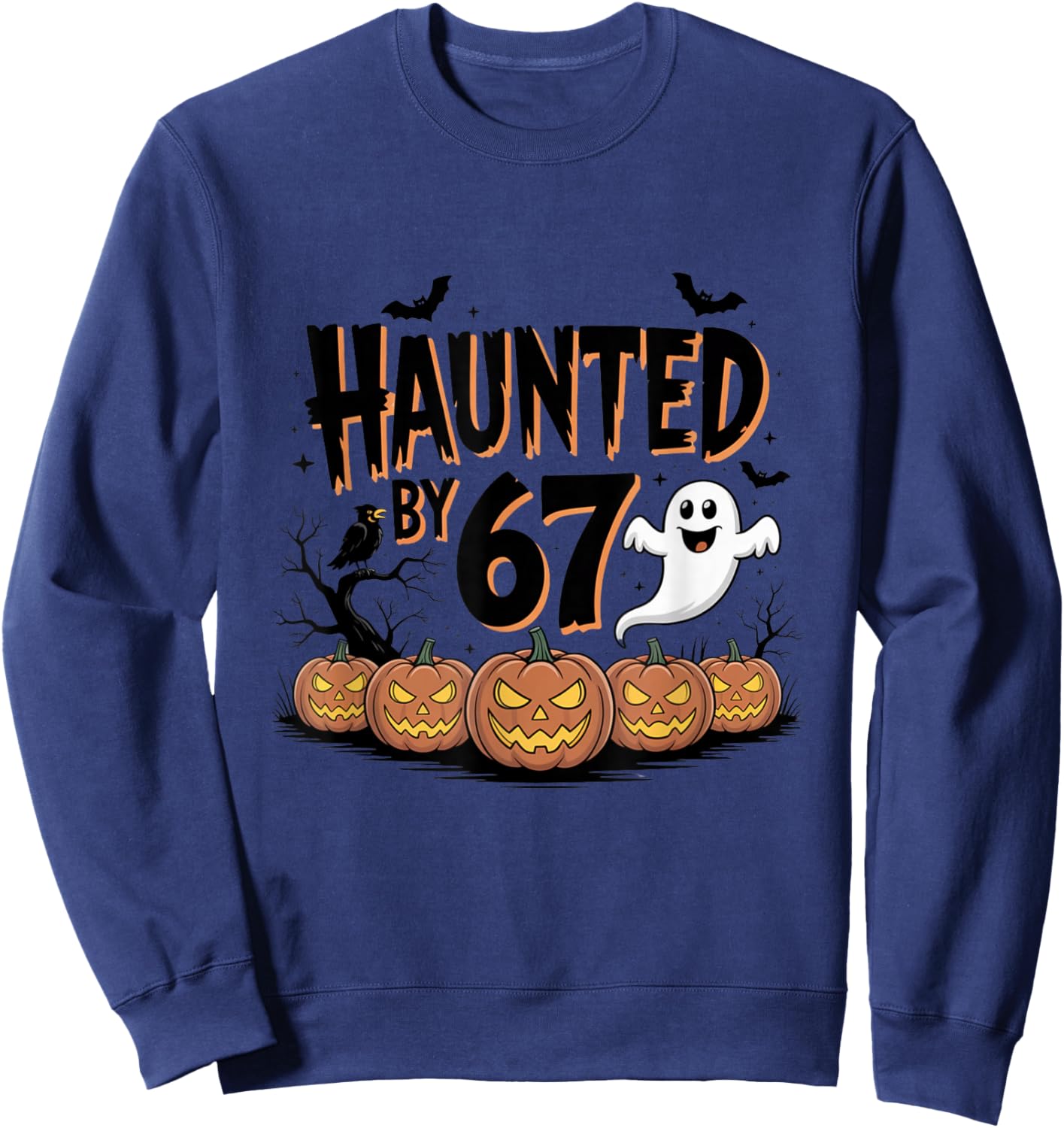 Haunted by 6-7 Funny Halloween 6-7 Costume Six Seven Sweatshirt - Sweatshirt | Navy