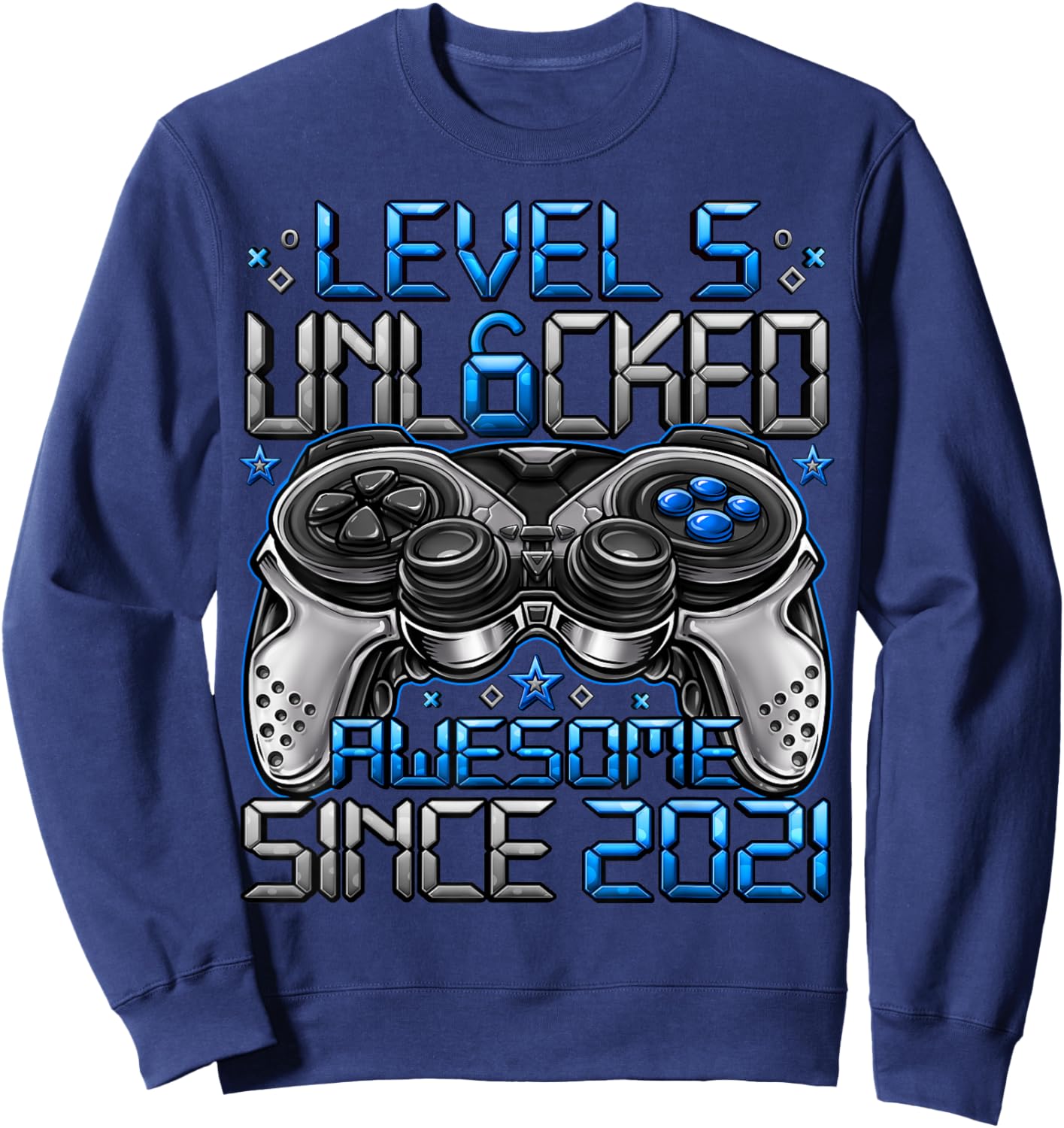 Level 5 Unlocked 5 Year Old Gifts Boys 5th Birthday Boy Sweatshirt - Sweatshirt | Navy