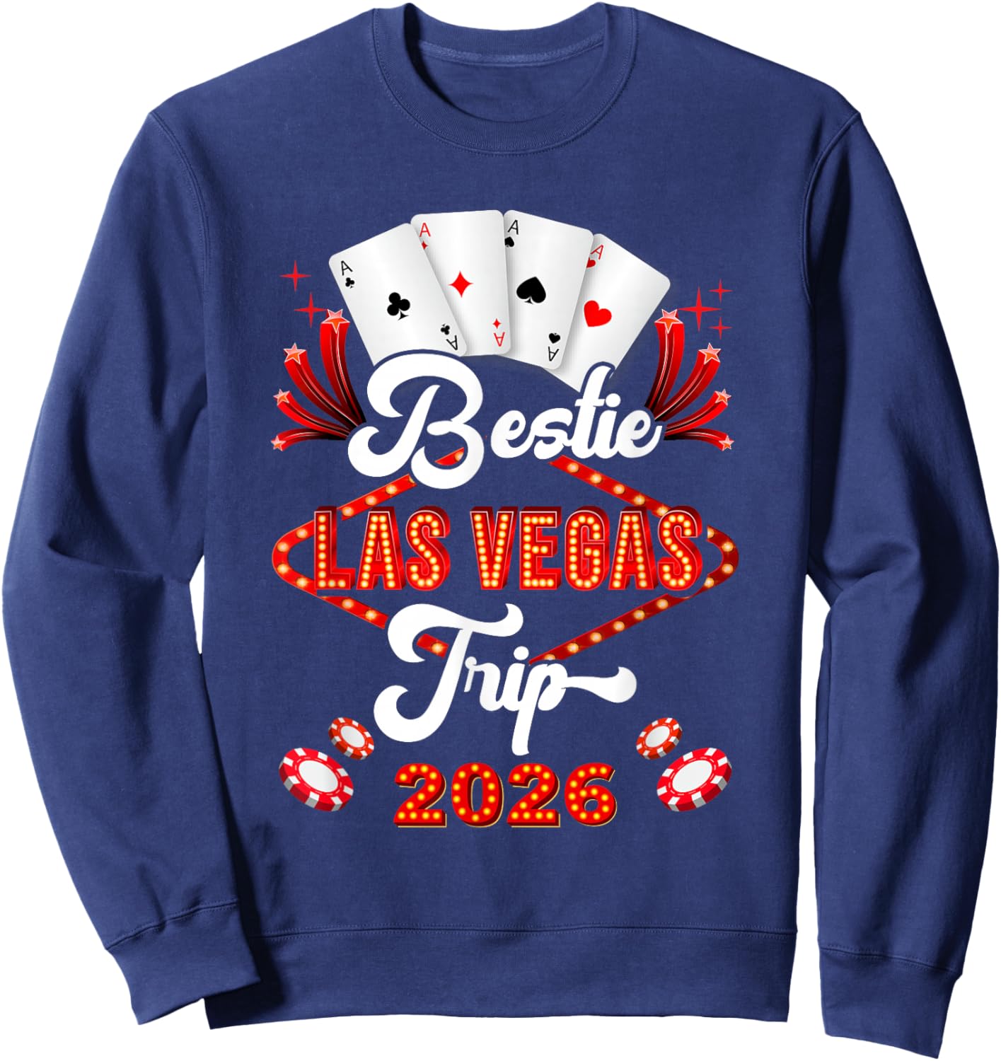 Bestie Las Vegas Trip 2026 Sister Squad Vacation Matching Sweatshirt - Sweatshirt | Navy