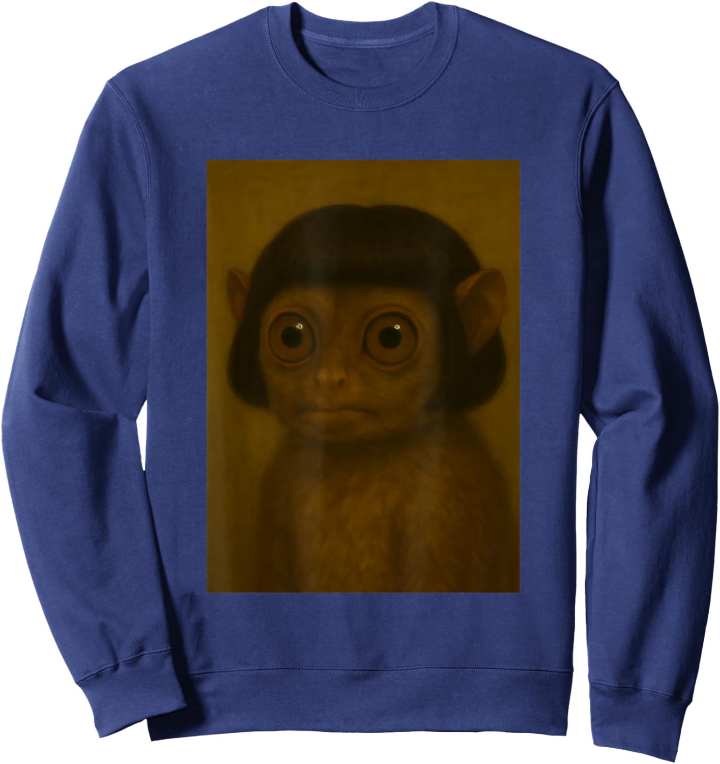 Funny Tarsier Bob Haircut Viral Meme Sweatshirt - Sweatshirt | Navy