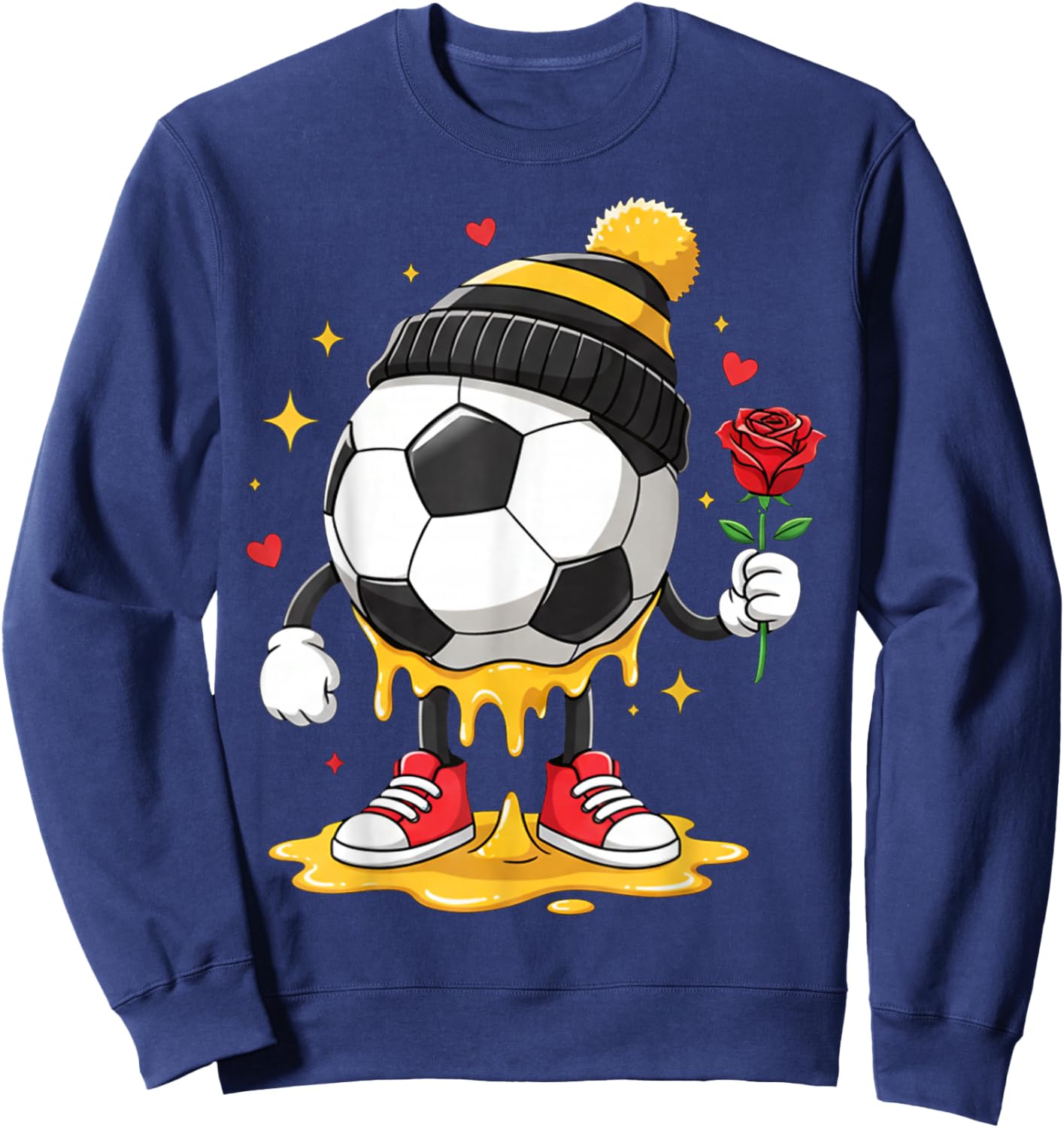 Soccer Drip Valentine Boys & Men Valentines Hearts Sport Sweatshirt - Sweatshirt | Navy