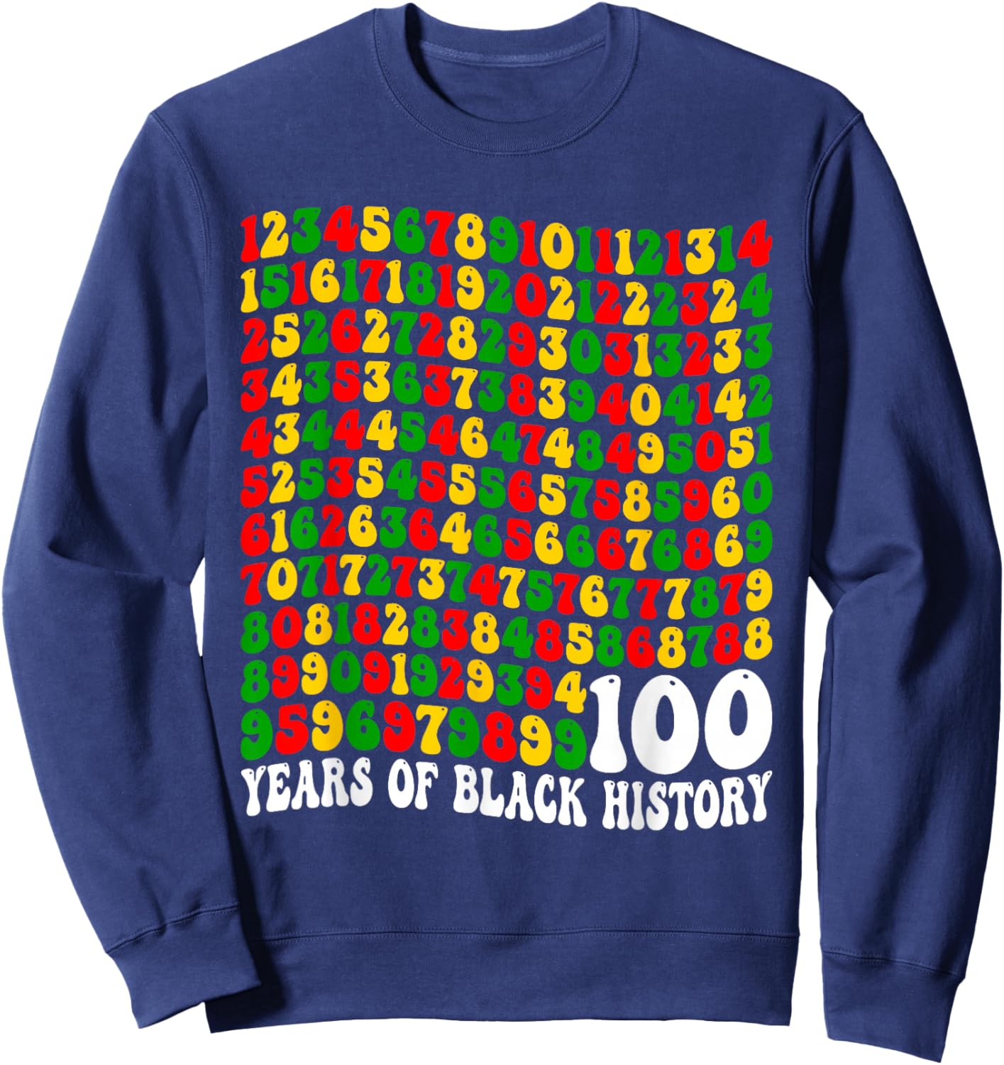100 Years of Black History Pride African Heritage Teacher Sweatshirt - Sweatshirt | Navy