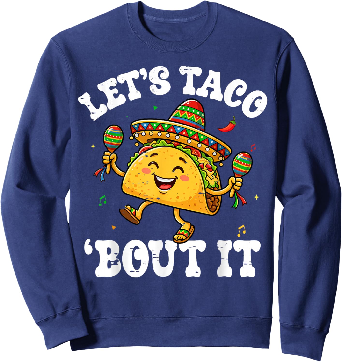 Funny Lets Taco Bout It Women Kids Cinco De Mayo Sweatshirt - Sweatshirt | Navy
