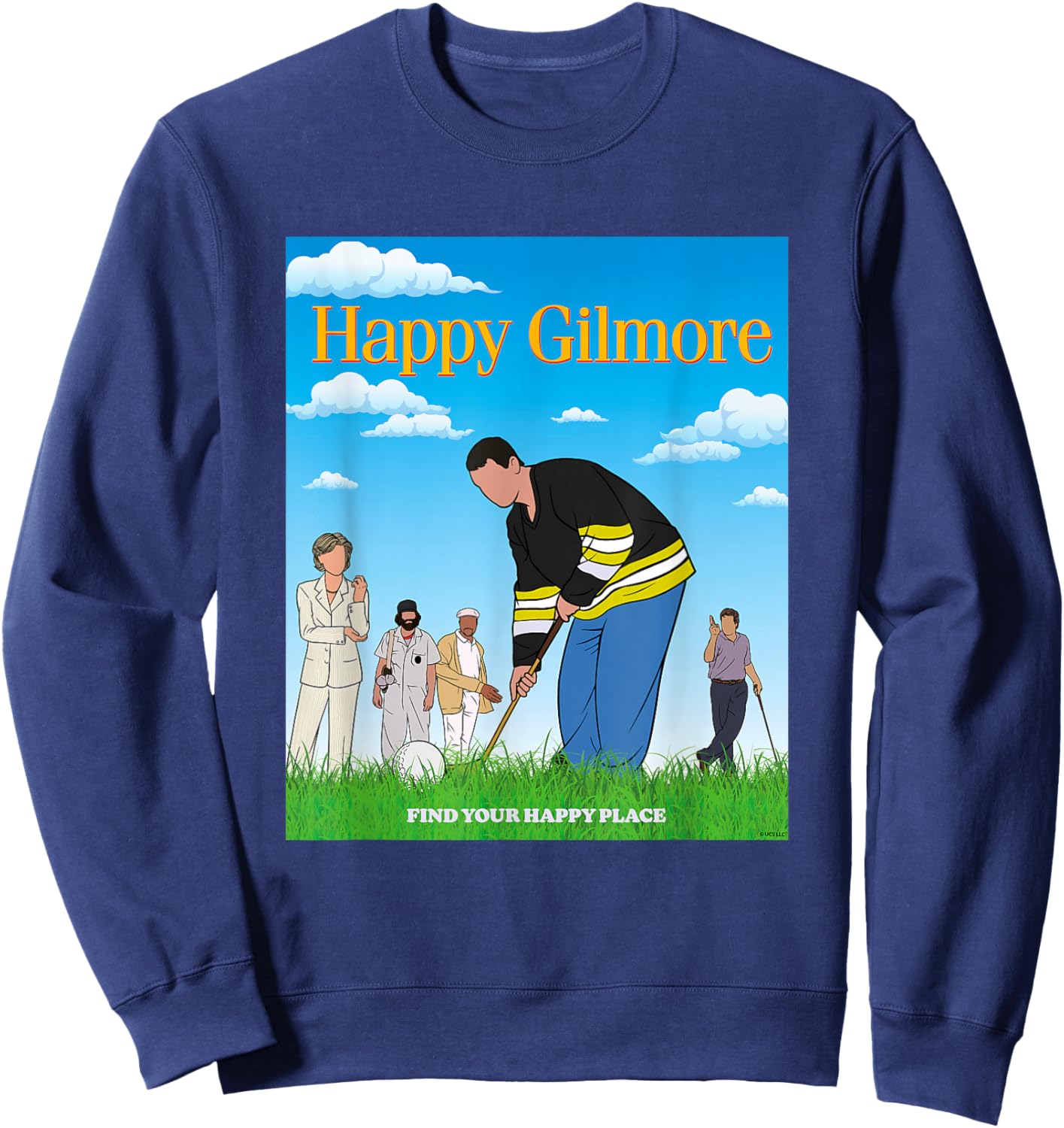 Happy Gilmore 30th Anniversary Happy Place Sweatshirt - Sweatshirt | Navy