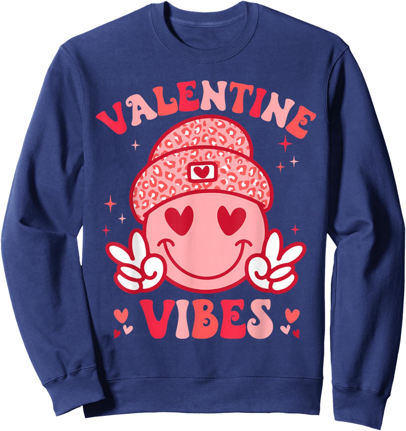 Valentines Vibes Valentines Day for Teens Boys Girls Kids Sweatshirt - Sweatshirt | Navy
