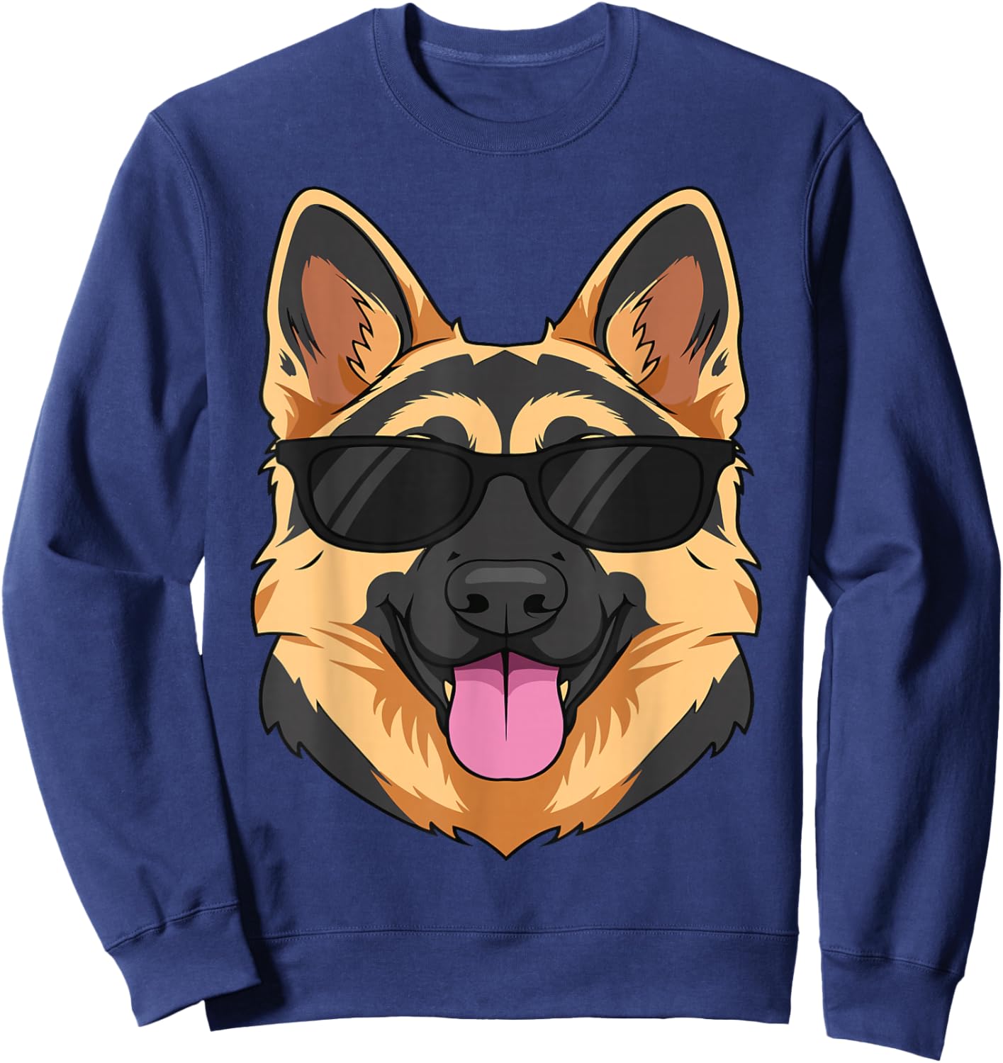Funny German Shepherd Lover Cool Dog Sunglasses Canine Pets Sweatshirt - Sweatshirt | Navy