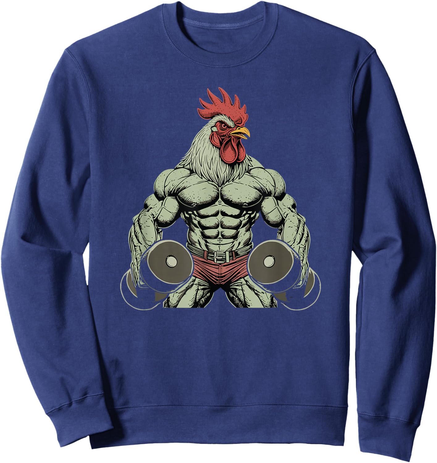 Muscle Rooster Gym Funny Bodybuilder Fitness Men Sweatshirt - Sweatshirt | Navy