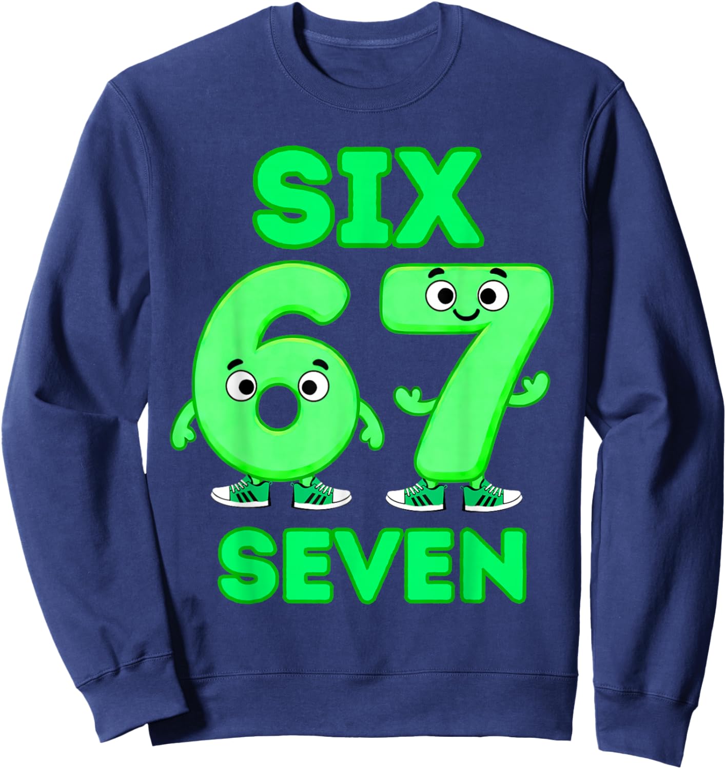 67 Italian brainrot Funny Italian Brainrot Kids 67 Six Seven Sweatshirt - Sweatshirt | Navy