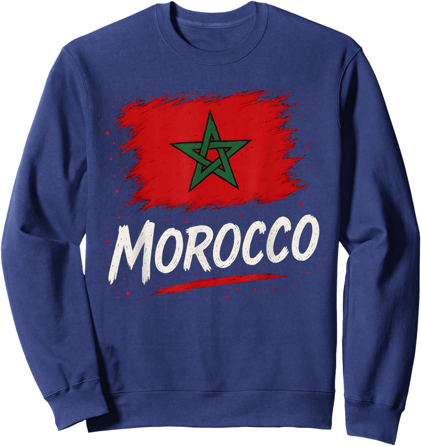 Morocco Moroccan Flag Sweatshirt - Sweatshirt | Navy