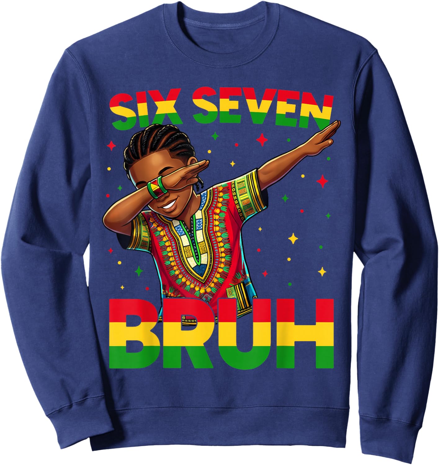 Bruh Dabbing Black History Month African 67 Meme Boys Kids Sweatshirt - Sweatshirt | Navy