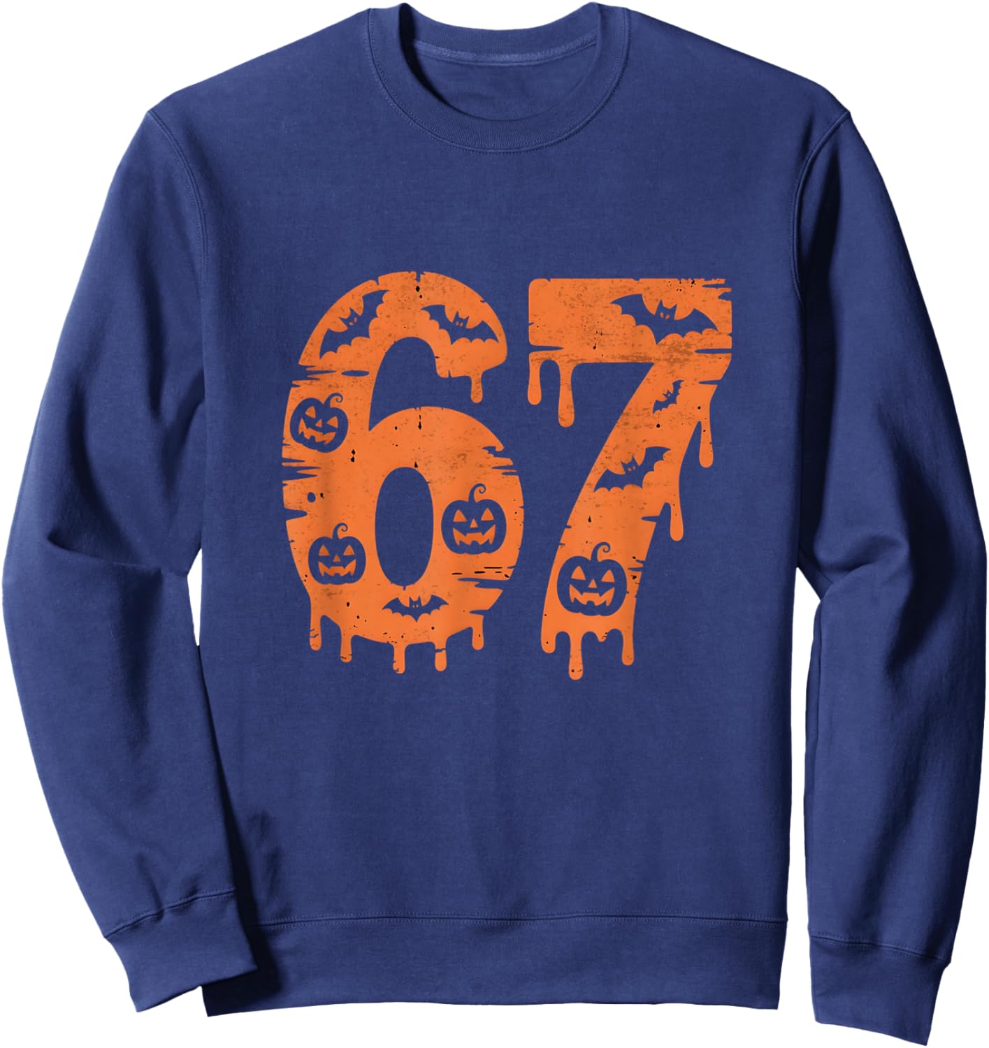 67 Six Seven Meme Funny Halloween Sweatshirt - Sweatshirt | Navy