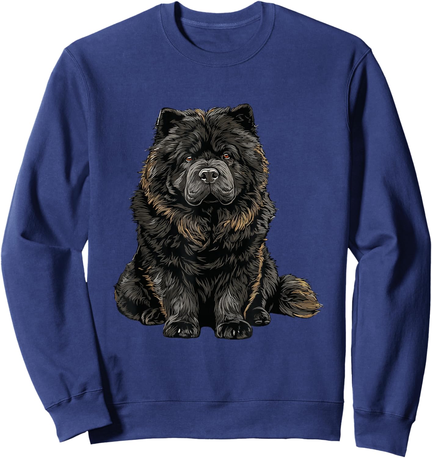 Black Chow Chow Dog Illustration Sweatshirt - Sweatshirt | Navy
