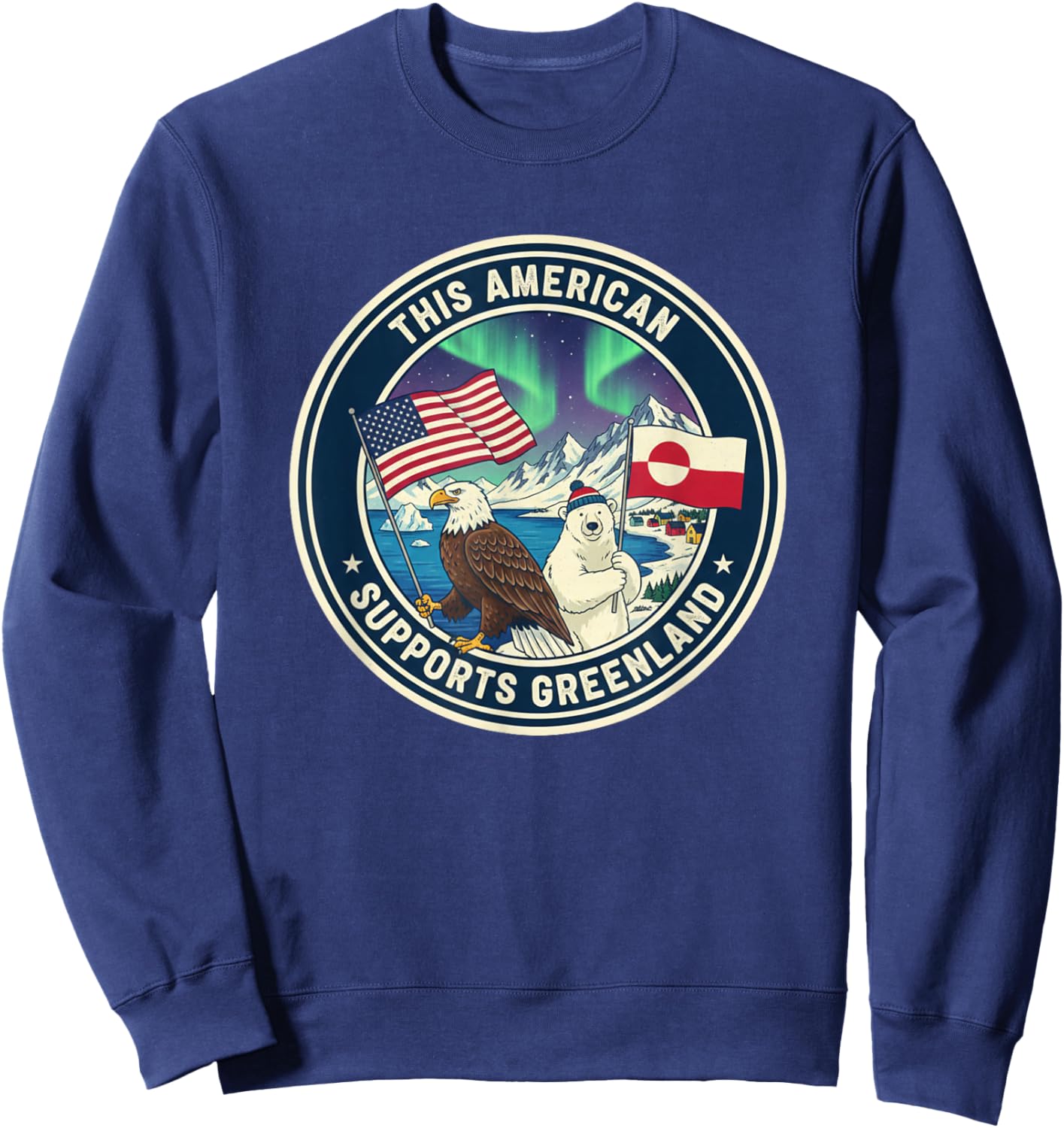 This American Supports Greenland Sweatshirt - Sweatshirt | Navy