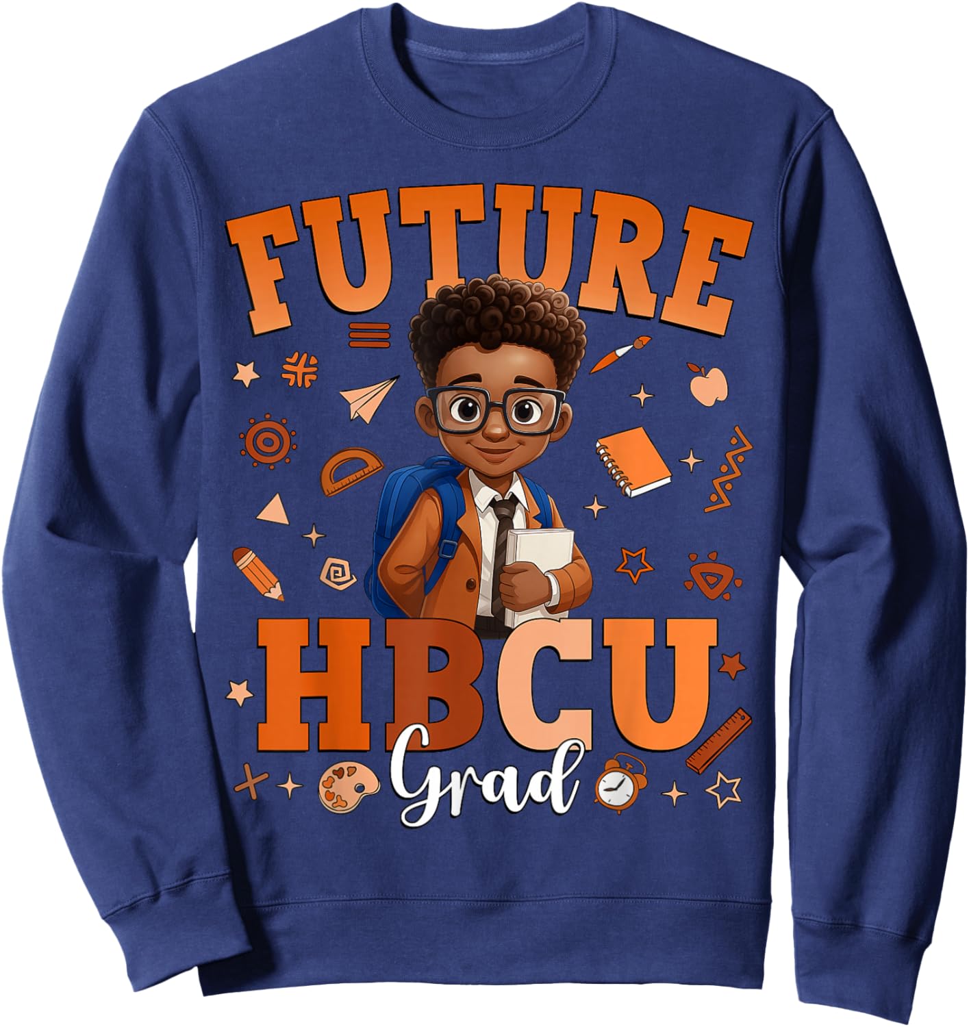 Future HBCU Grad Black Boy Graduation HBCU Black History Kid Sweatshirt - Sweatshirt | Navy