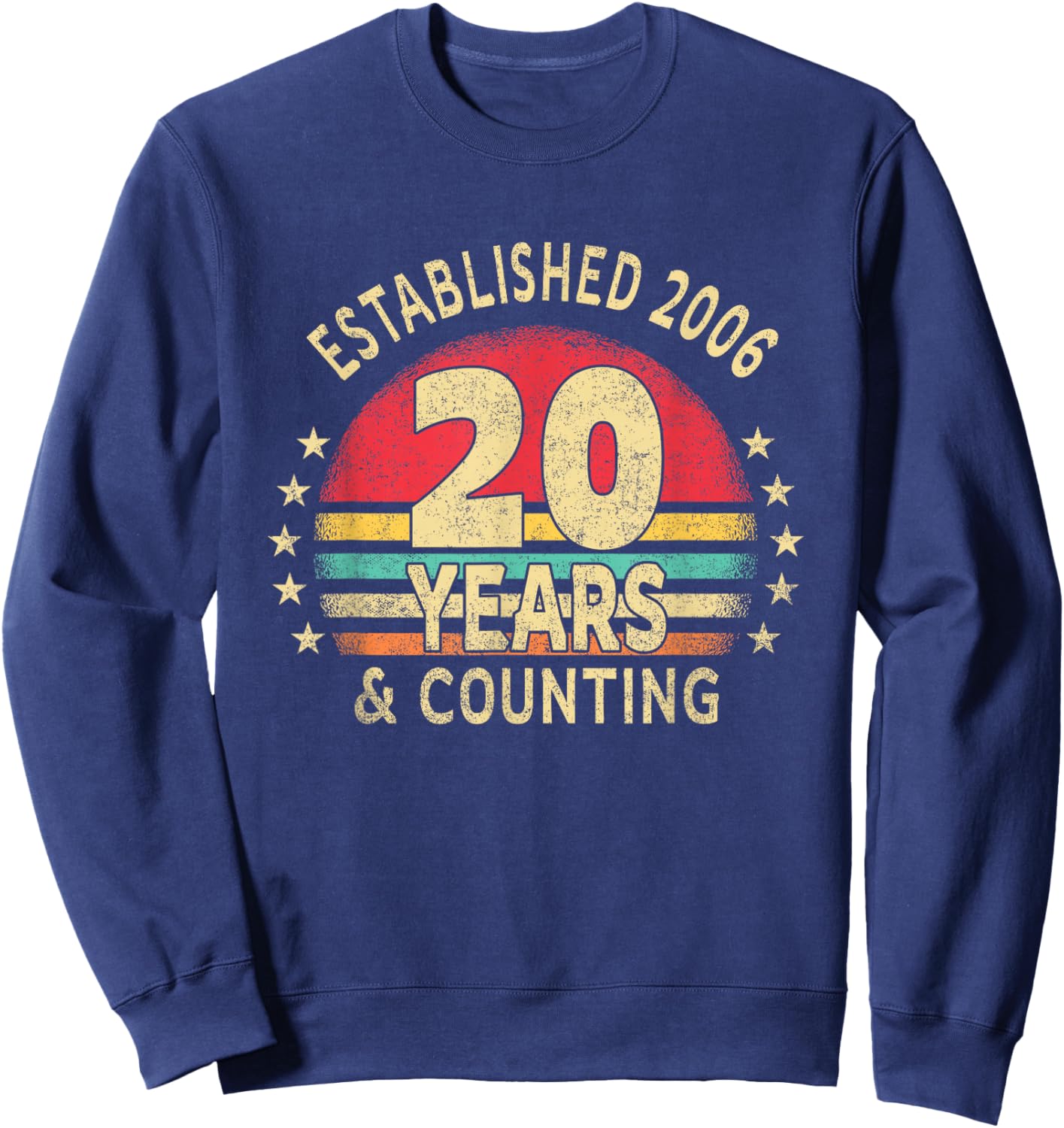 20th Wedding Anniversary 2006 2026 Husband Wife Marriage Sweatshirt - Sweatshirt | Navy