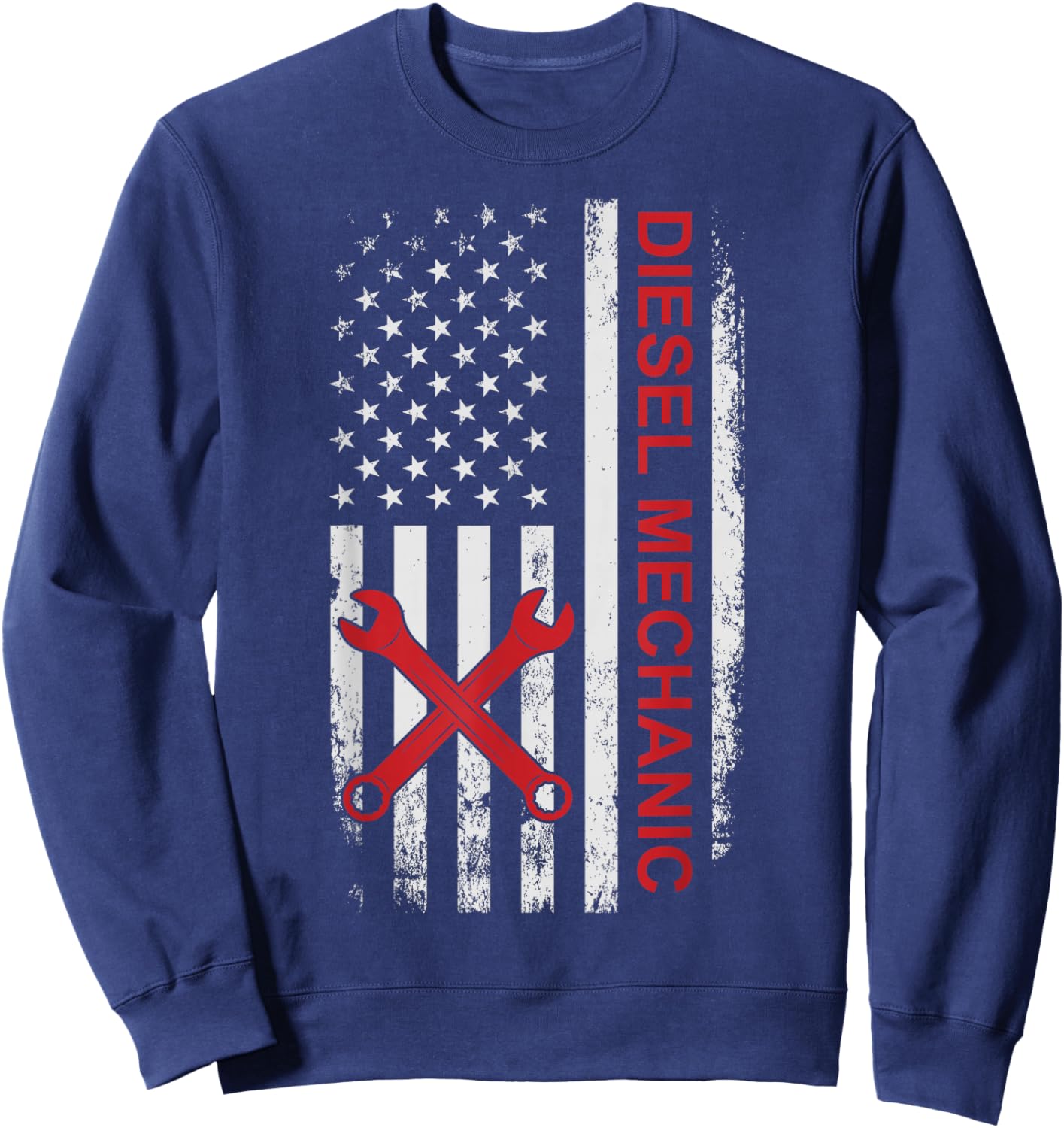 Mechanic Garage American Flag Auto Car Mechanic Sweatshirt - Sweatshirt | Navy