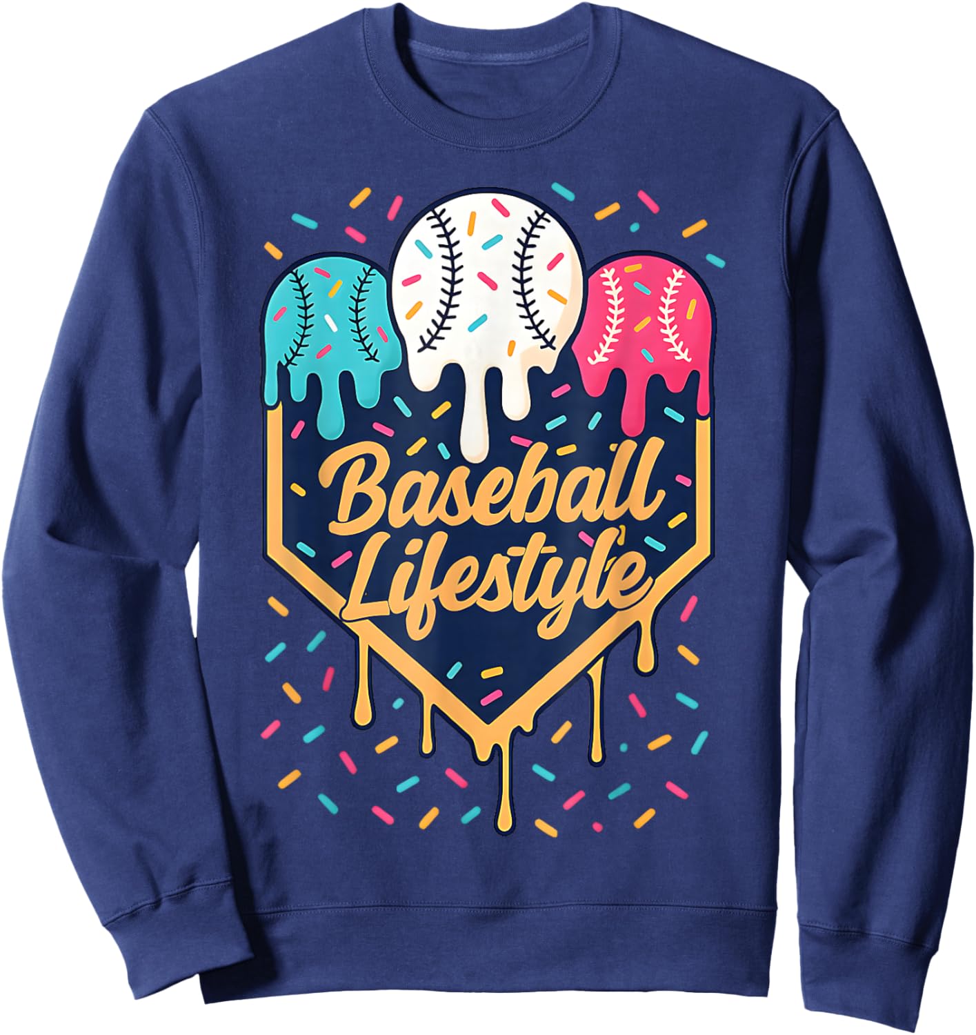 Baseball Life Style 101 Apparel Youth Drip Baseball Boys Kid Sweatshirt - Sweatshirt | Navy