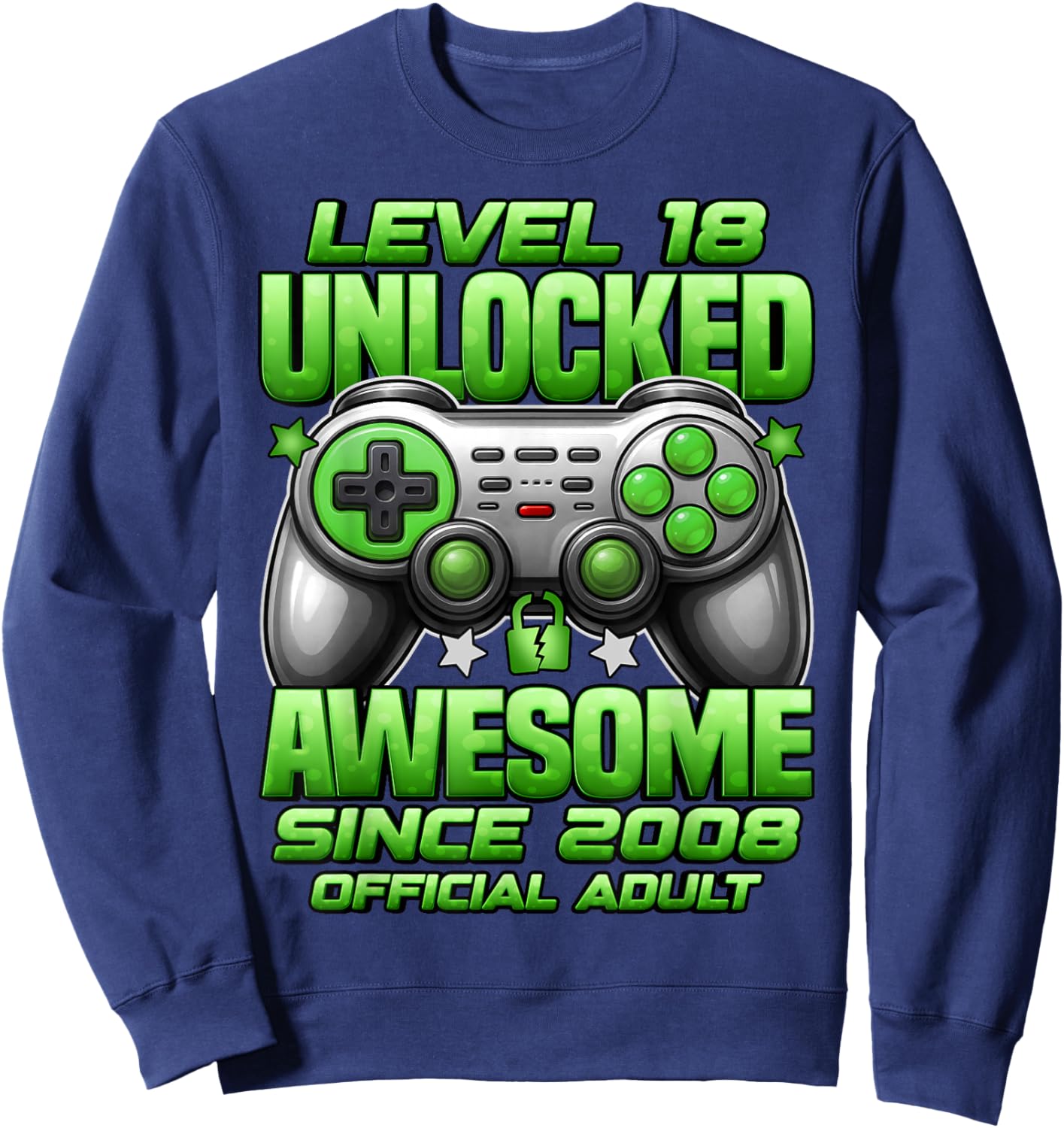 Official Adult Level 18 Unlocked Boys 18th Birthday Boy Sweatshirt - Sweatshirt | Navy