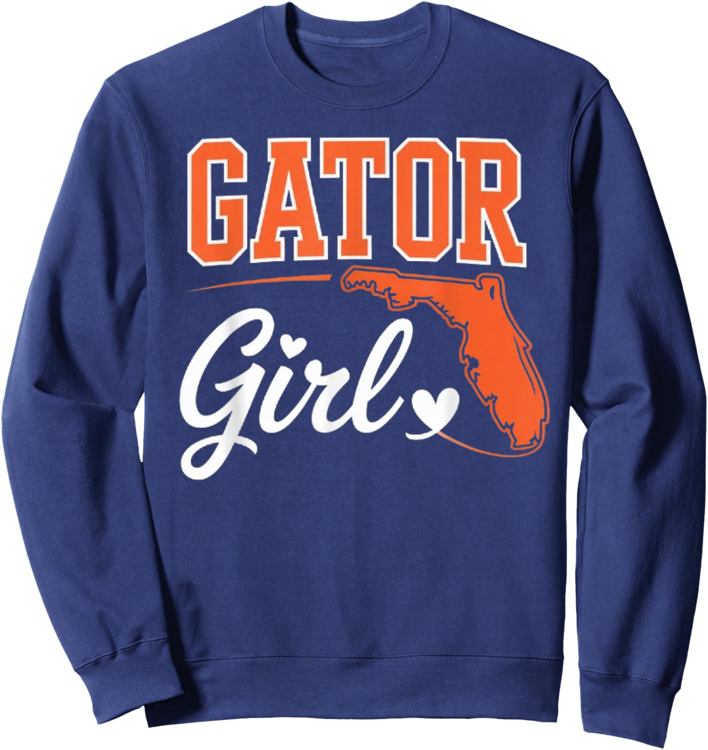 Gator Girl Florida Heart Map Shape Souvenir Gift Sweatshirt - Sweatshirt | Navy
