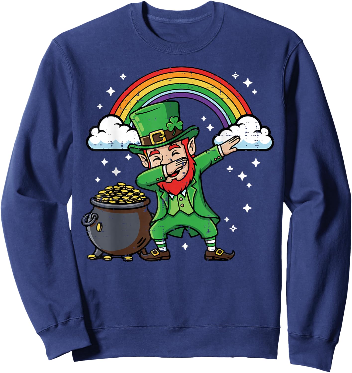 St Patricks Day Leprechaun Dab Saint Paddys Men Women Kids Sweatshirt - Sweatshirt | Navy