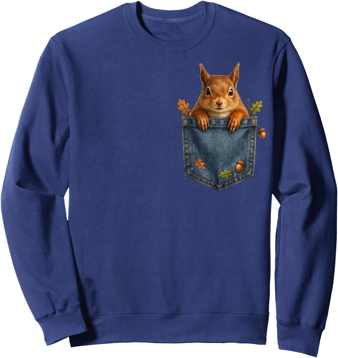 Funny Squirrel Lover Pjs Graphic Pocket Men Women Girl Boys Sweatshirt - Sweatshirt | Navy