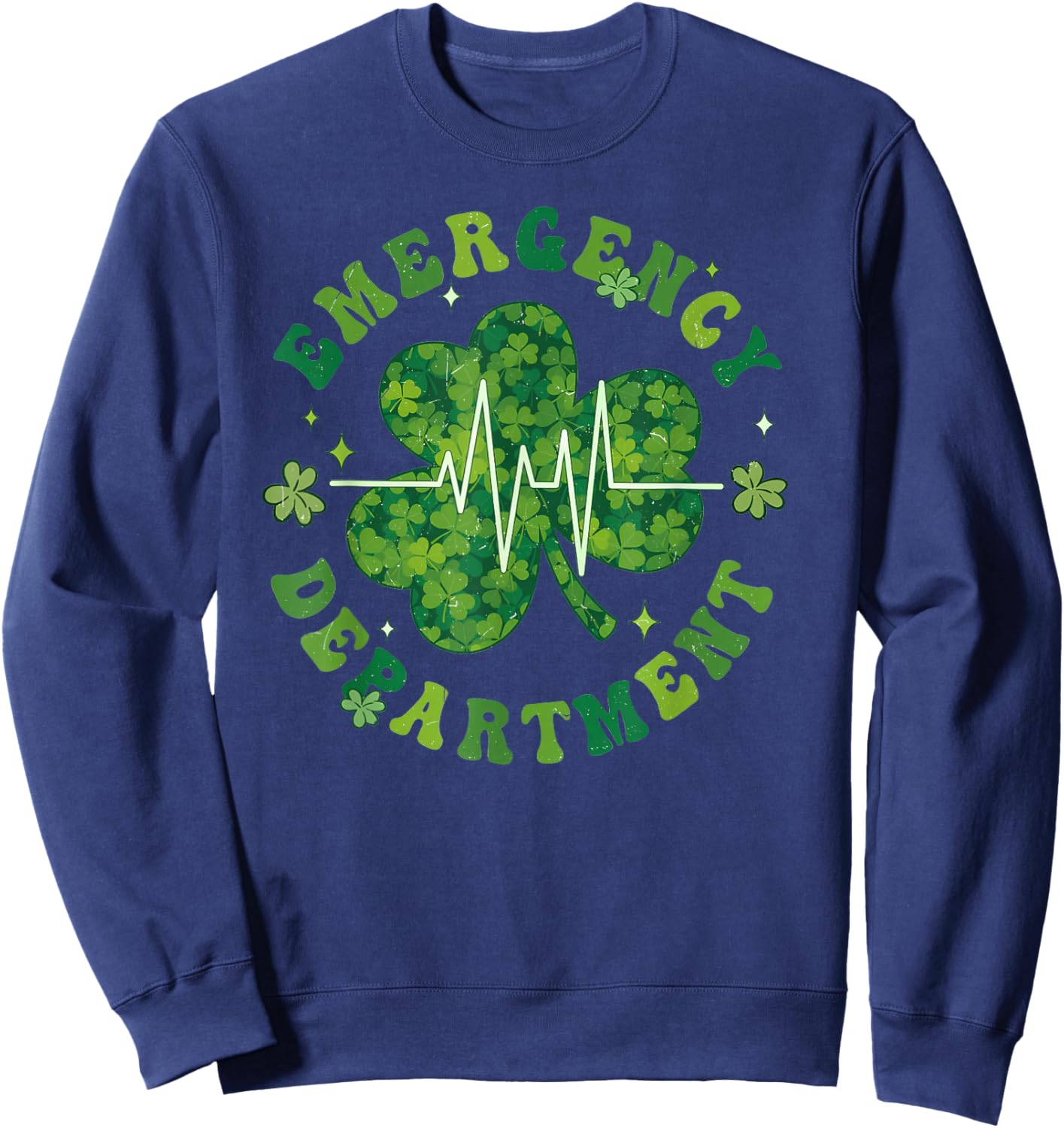 Emergency Department Nurse St Patrick's Day Nursing School Sweatshirt - Sweatshirt | Navy