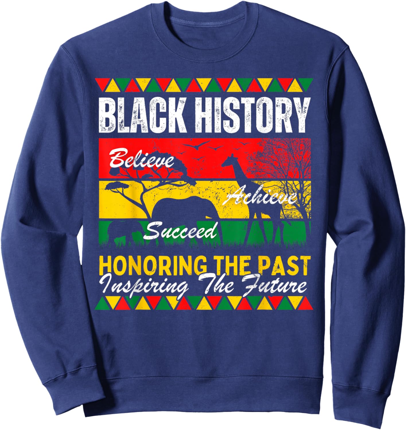 Honoring Past Inspiring Future Black History Men Women Kids Sweatshirt - Sweatshirt | Navy