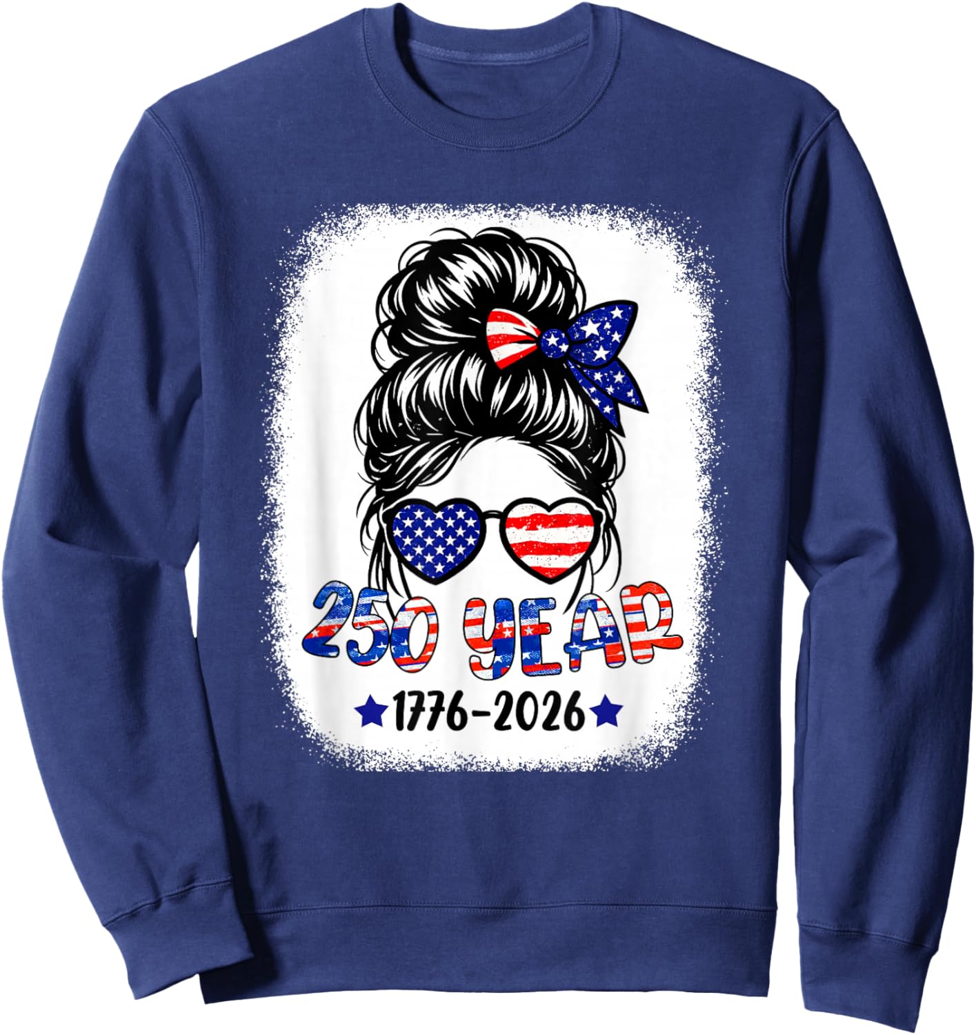 250 Years American 1776 2026 250th 4th July Women Kids Girl Sweatshirt - Sweatshirt | Navy