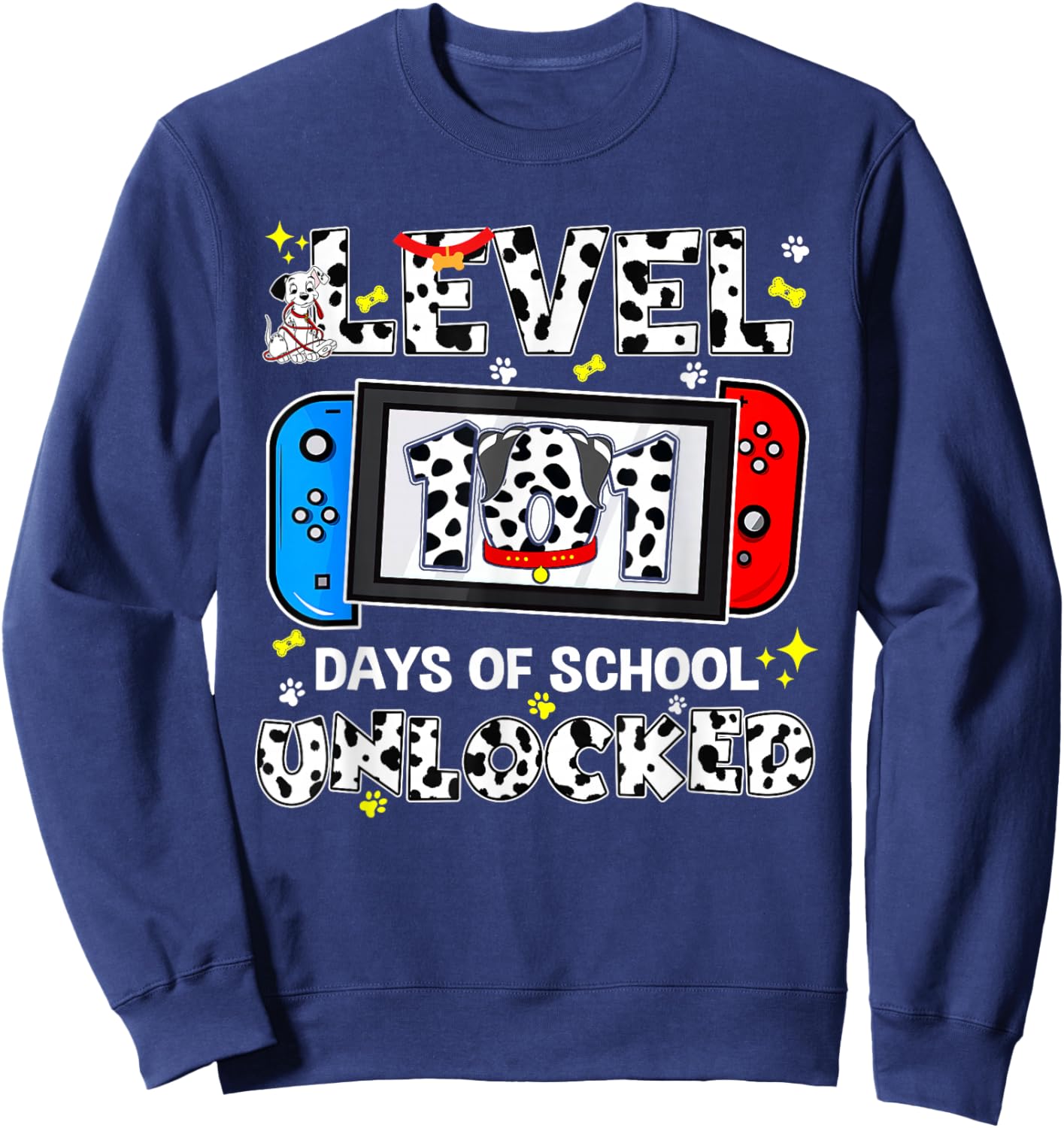 Level Unlocked Game Controller 101 Days School 100 Days Sweatshirt - Sweatshirt | Navy