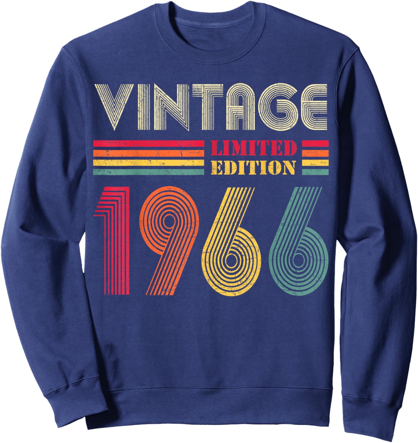 Vintage 1966 60th Birthday Gift Men Women 60 Years Old Sweatshirt - Sweatshirt | Navy