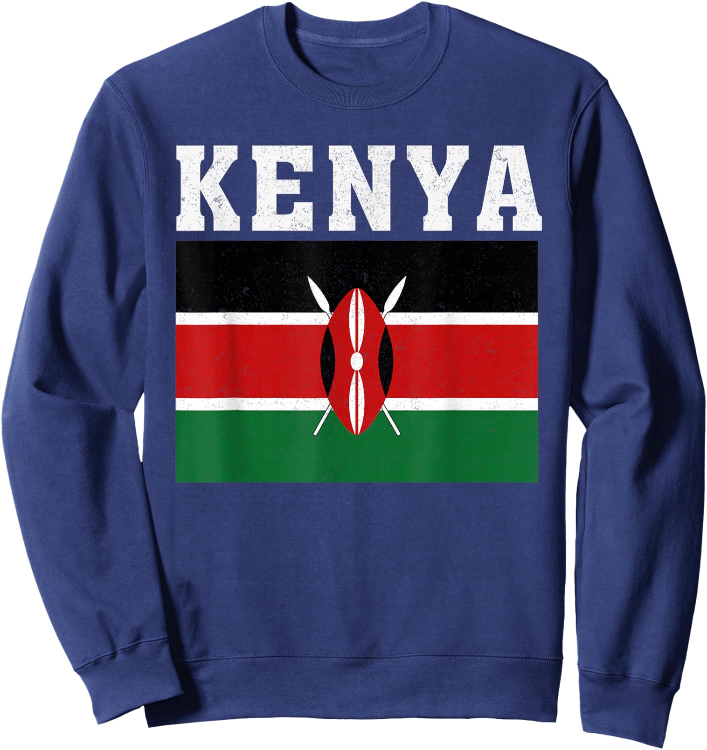 Kenya Flag Patriotic National Roots Souvenir Sweatshirt - Sweatshirt | Navy