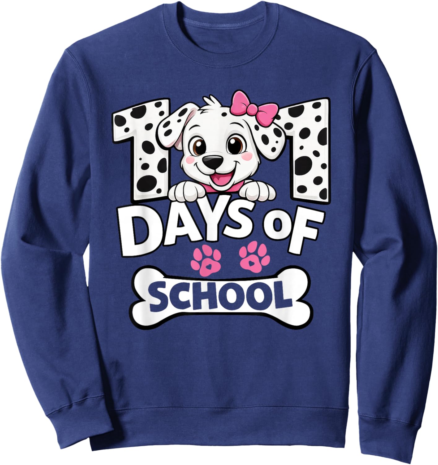 Funny 101 Days of School Dog for Girls Kids 100 Day Smarter Sweatshirt - Sweatshirt | Navy