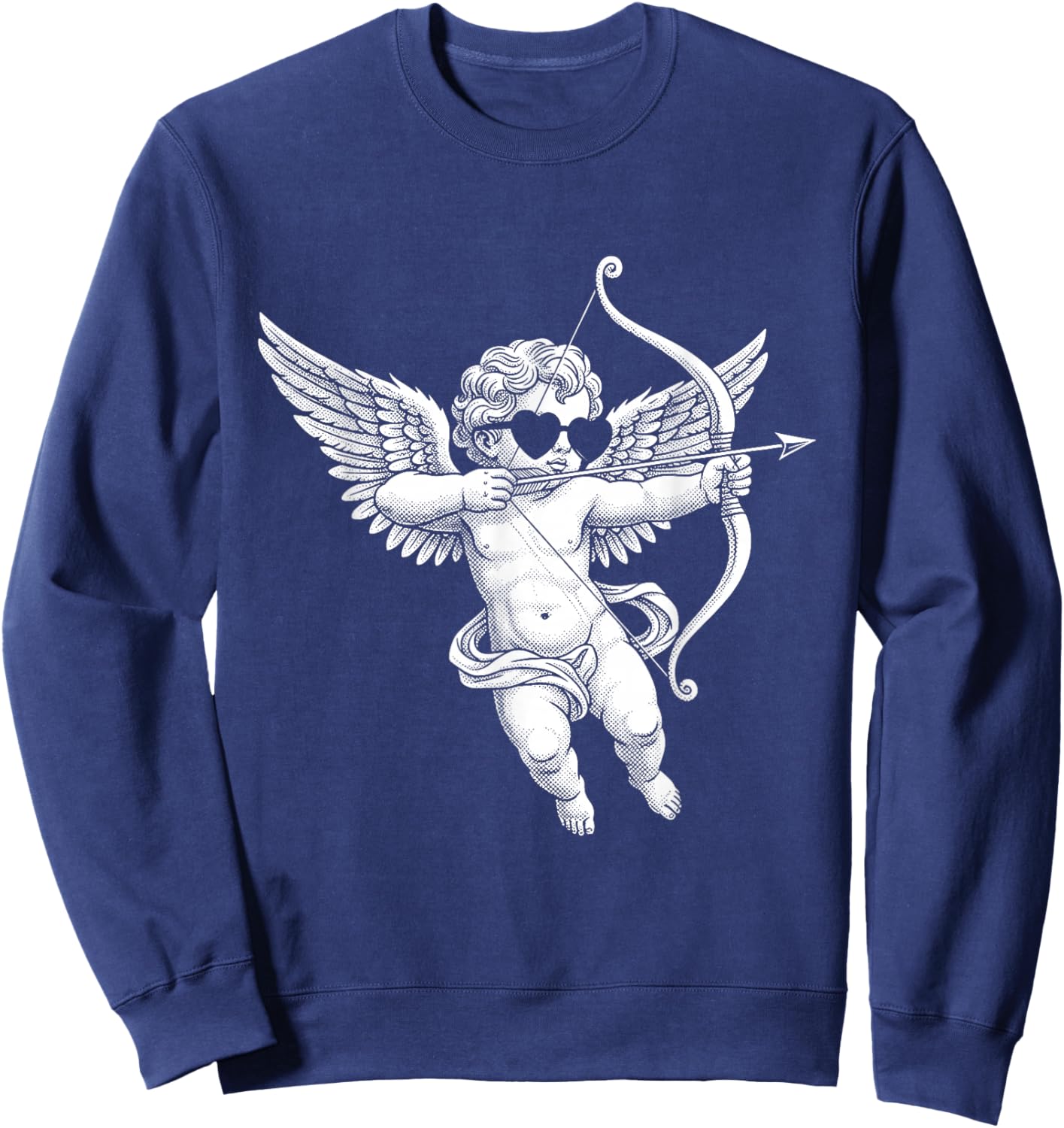 Men Women Kids Girls Cupid Vintage Aesthetic Valentines Day Sweatshirt - Sweatshirt | Navy