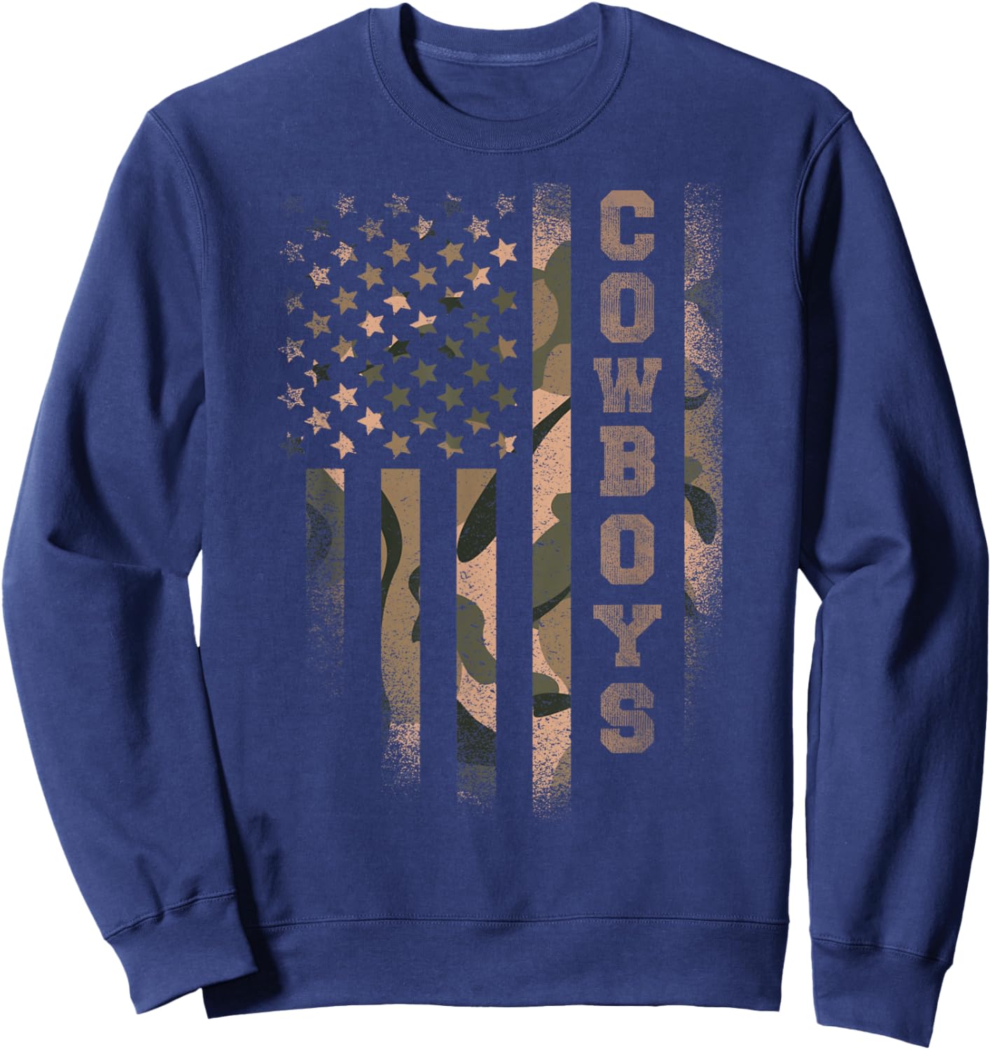 Cowboys Camo USA Flag Patriotic Design Women $ Kids Sweatshirt - Sweatshirt | Navy