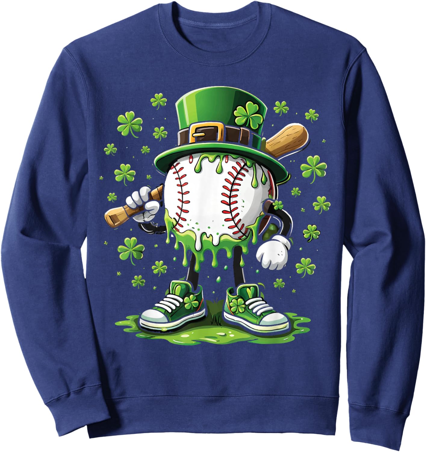 Baseball Drip Icecream Apparel Youth Boys Kid St Patrick Day Sweatshirt - Sweatshirt | Navy