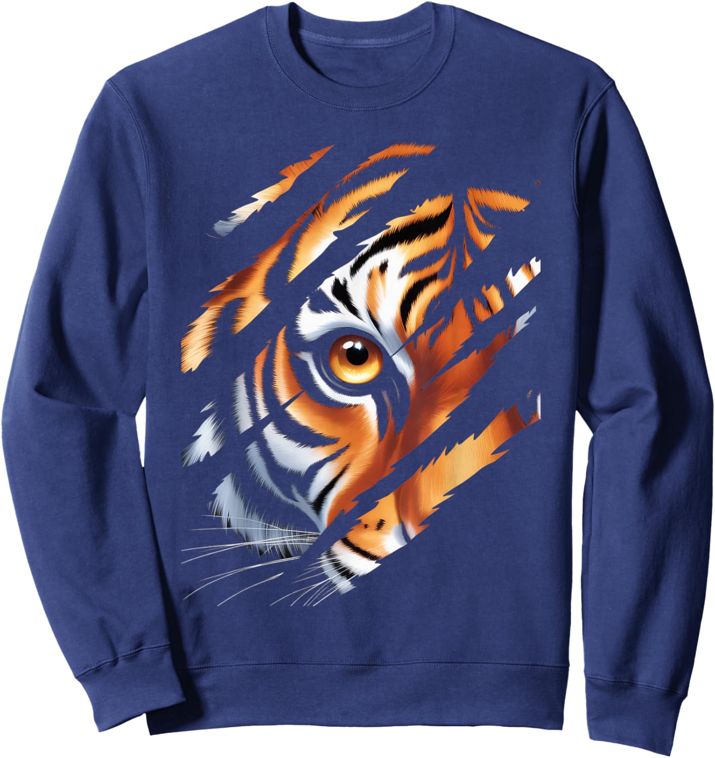 Tiger Eye Safari Zoo Wildlife Animal Lover Costume Kids Boys Sweatshirt - Sweatshirt | Navy