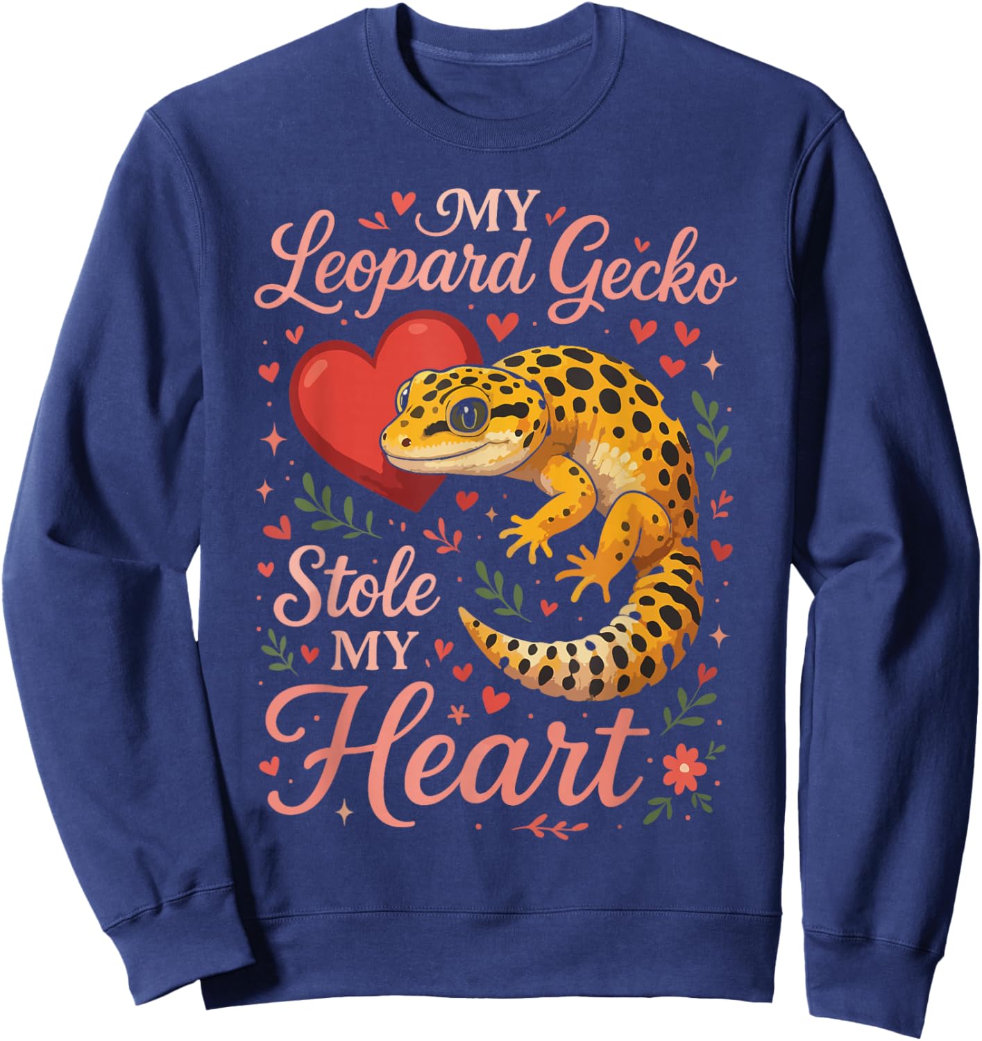 Leopard Gecko Valentines Day My Leopard Gecko Stole My Heart Sweatshirt - Sweatshirt | Navy