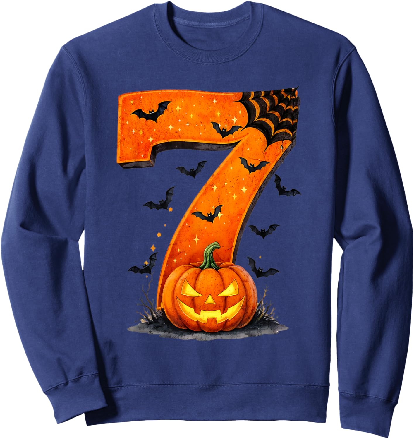 Fun Six Seven 6 7 Meme Design Couples Halloween Sweatshirt - Sweatshirt | Navy