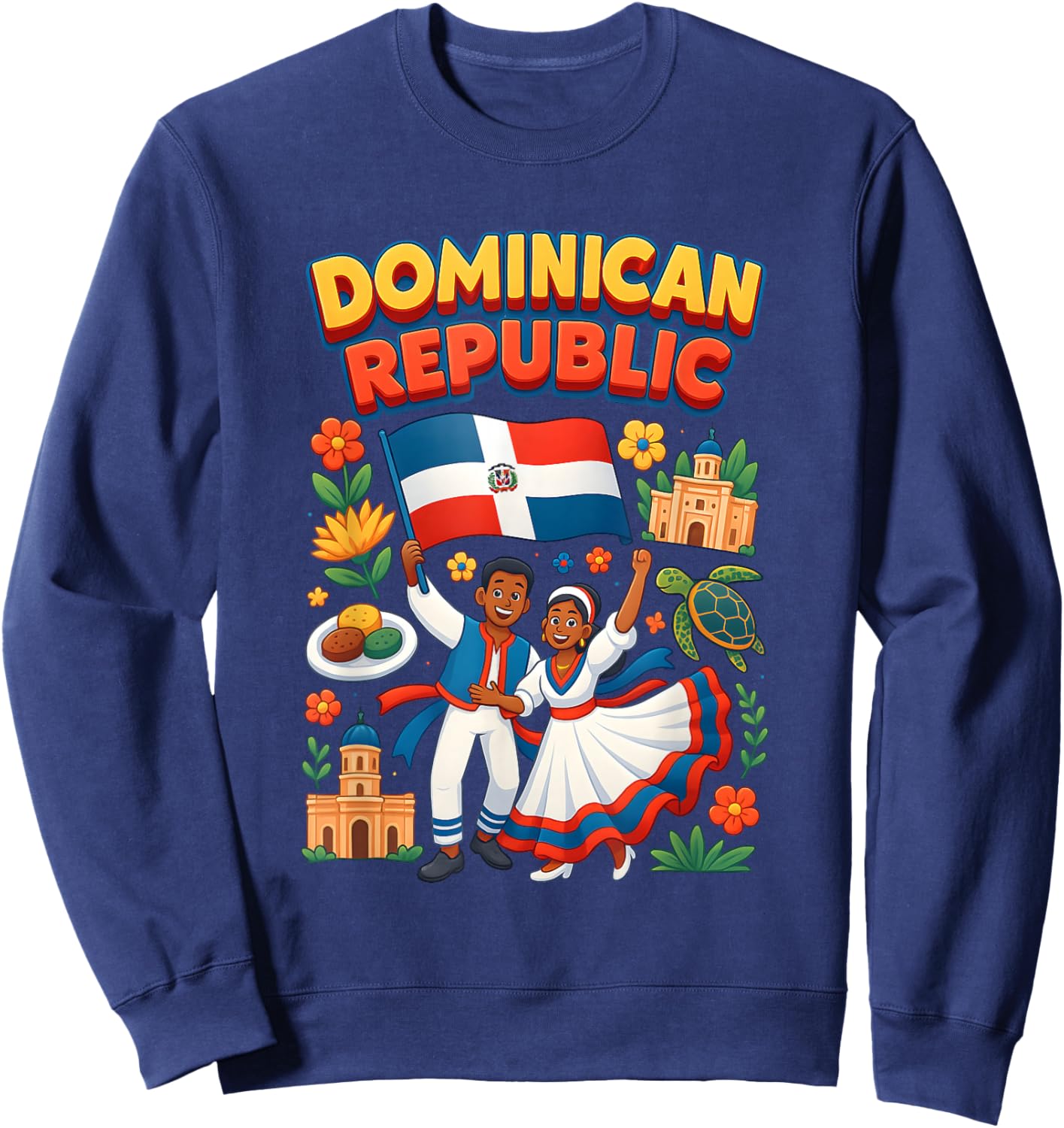 Dominican Republic Culture Pride Folkloric Dance Fancy Dress Sweatshirt - Sweatshirt | Navy