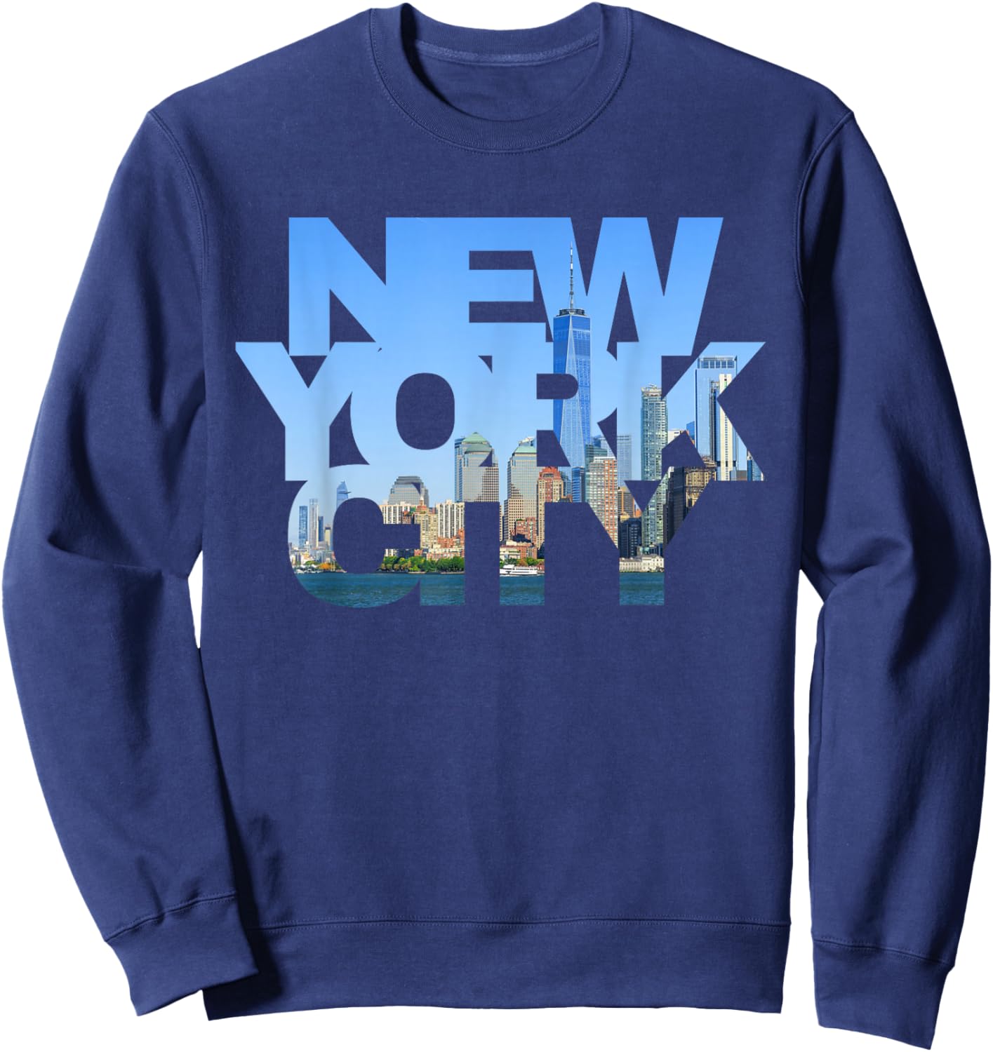 NEW YORK City Daytime Skyline Photograph Sweatshirt - Sweatshirt | Navy