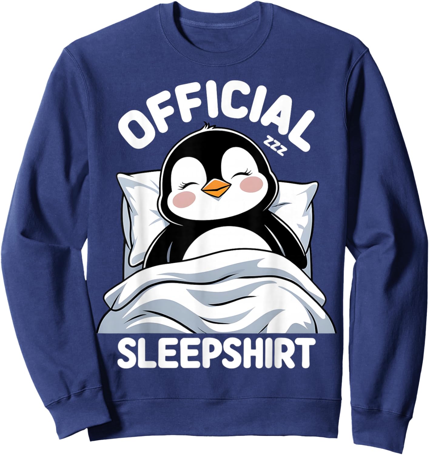 Official Sleepshirt Sleeping Penguin Animal Lovers Pajama Sweatshirt - Sweatshirt | Navy